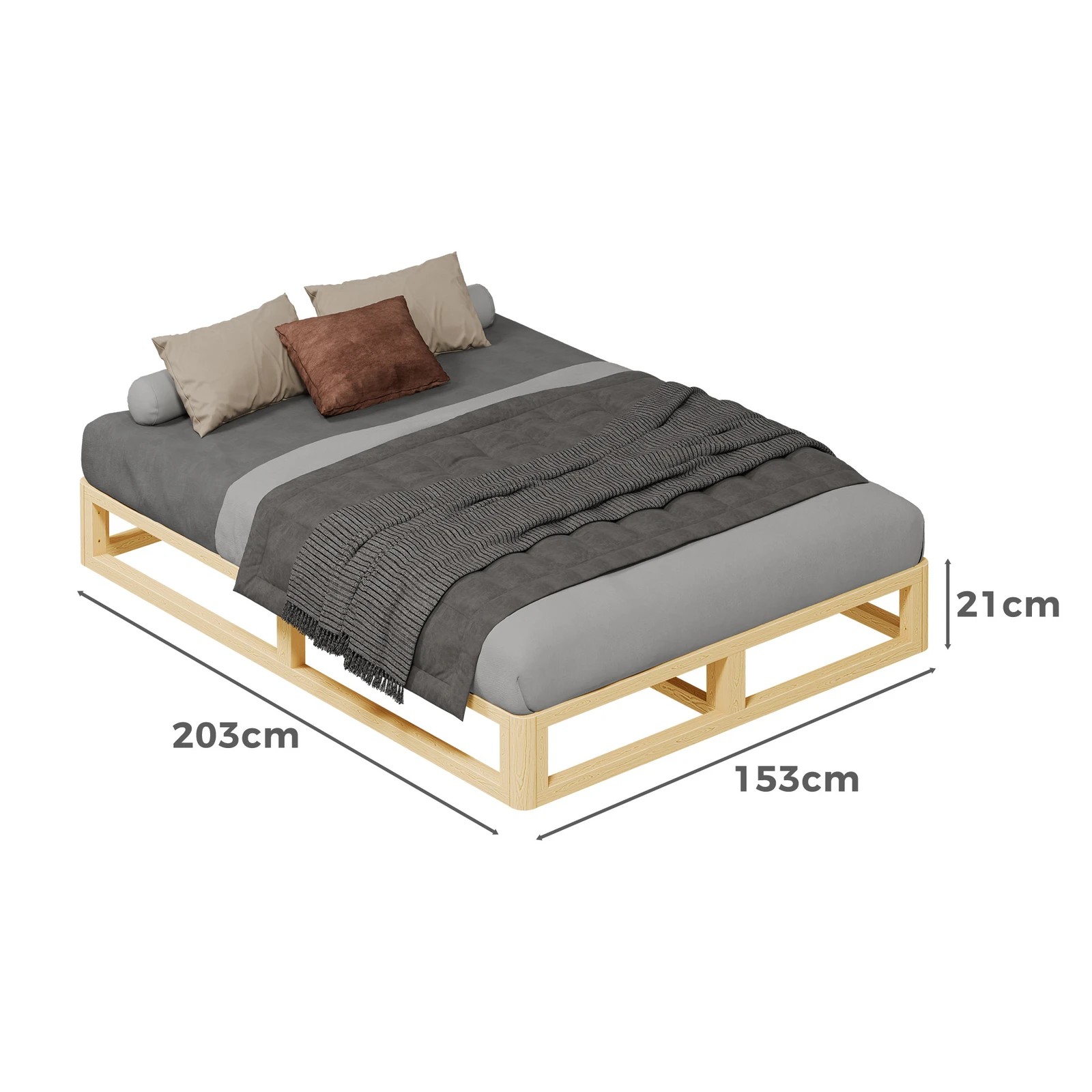 9 Alfordson Bed Frame Wooden Timber Queen Size Mattress Base Platform Jacob - Natural, 9 of 10