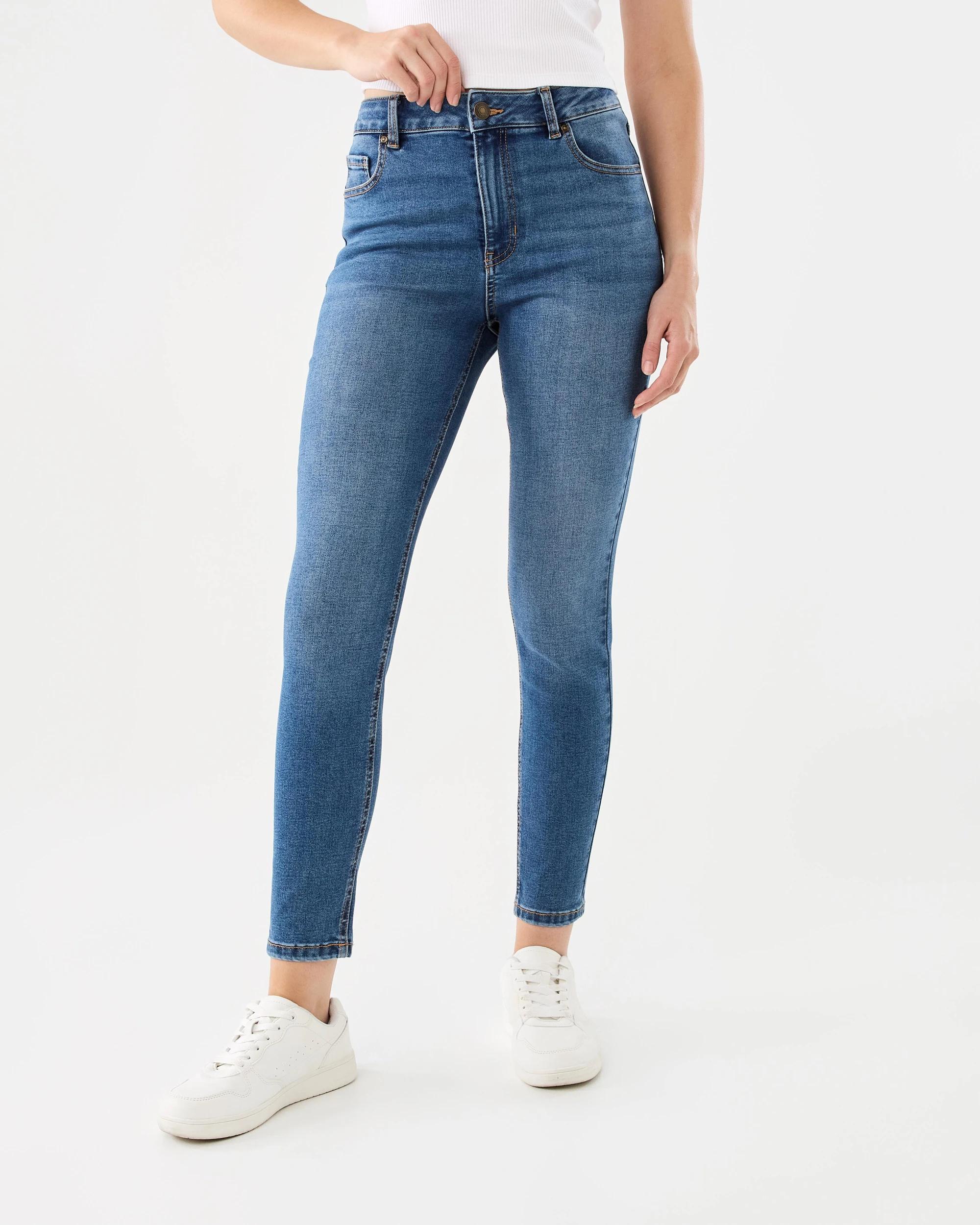 1 High Rise Skinny Jeans Mid Wash, 1 of 6