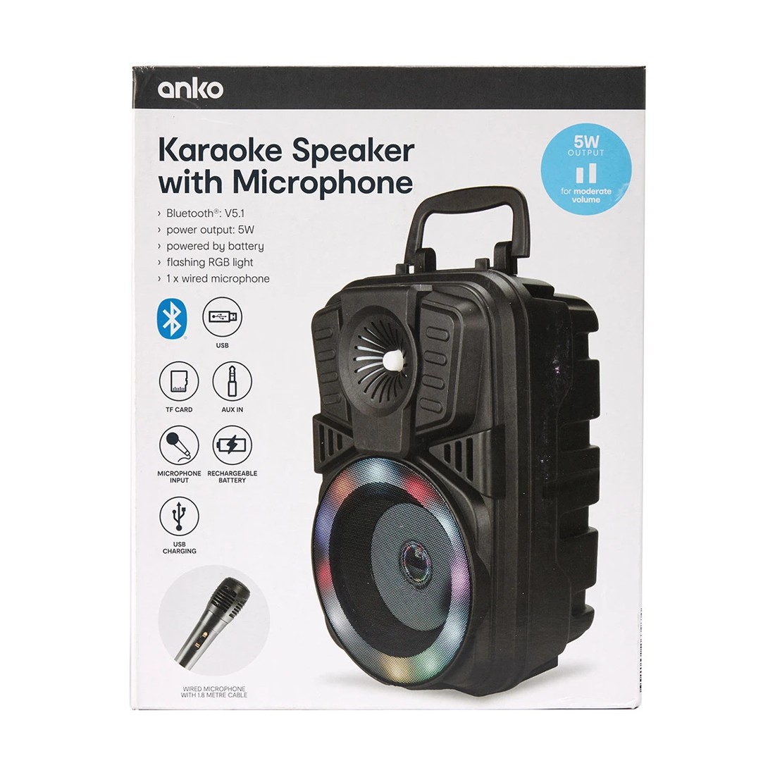 10 Karaoke Speaker with Microphone - Black, 10 of 10