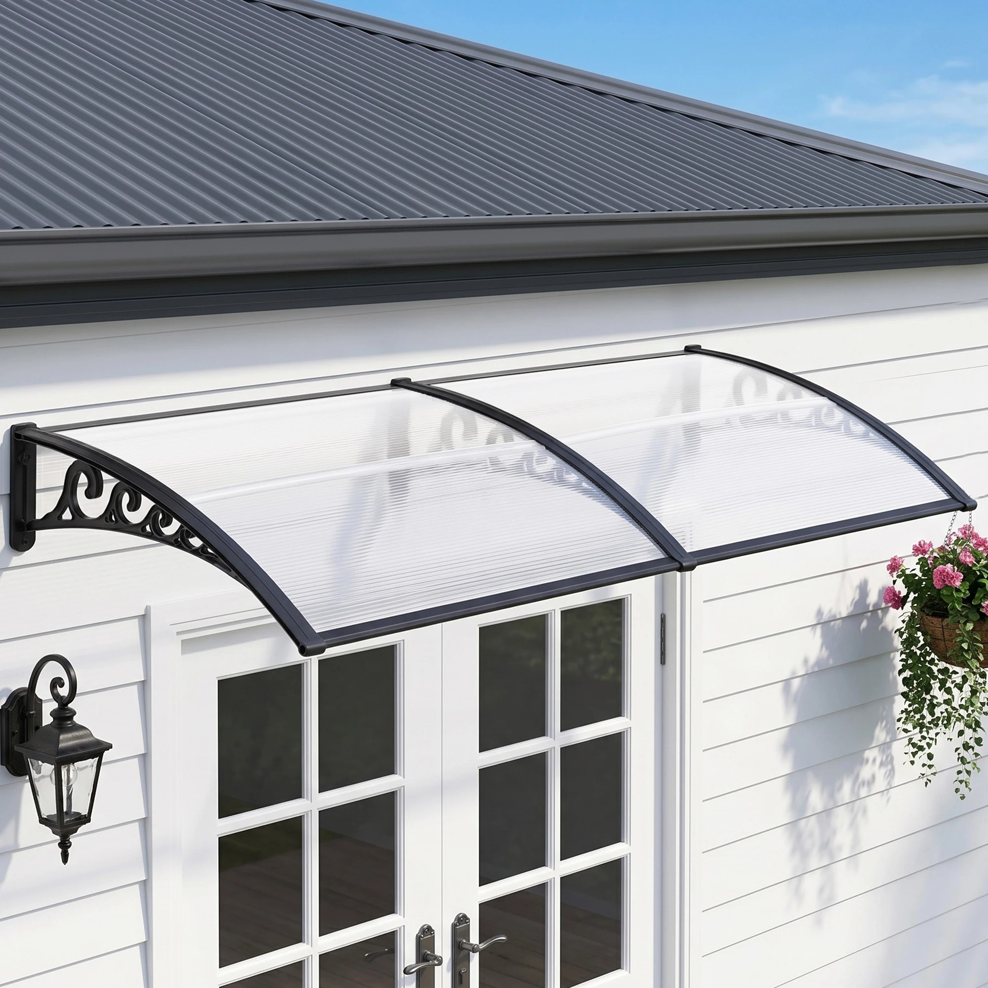 10 Instahut Window Door Awning 0.8mx2m - Clear, 10 of 10