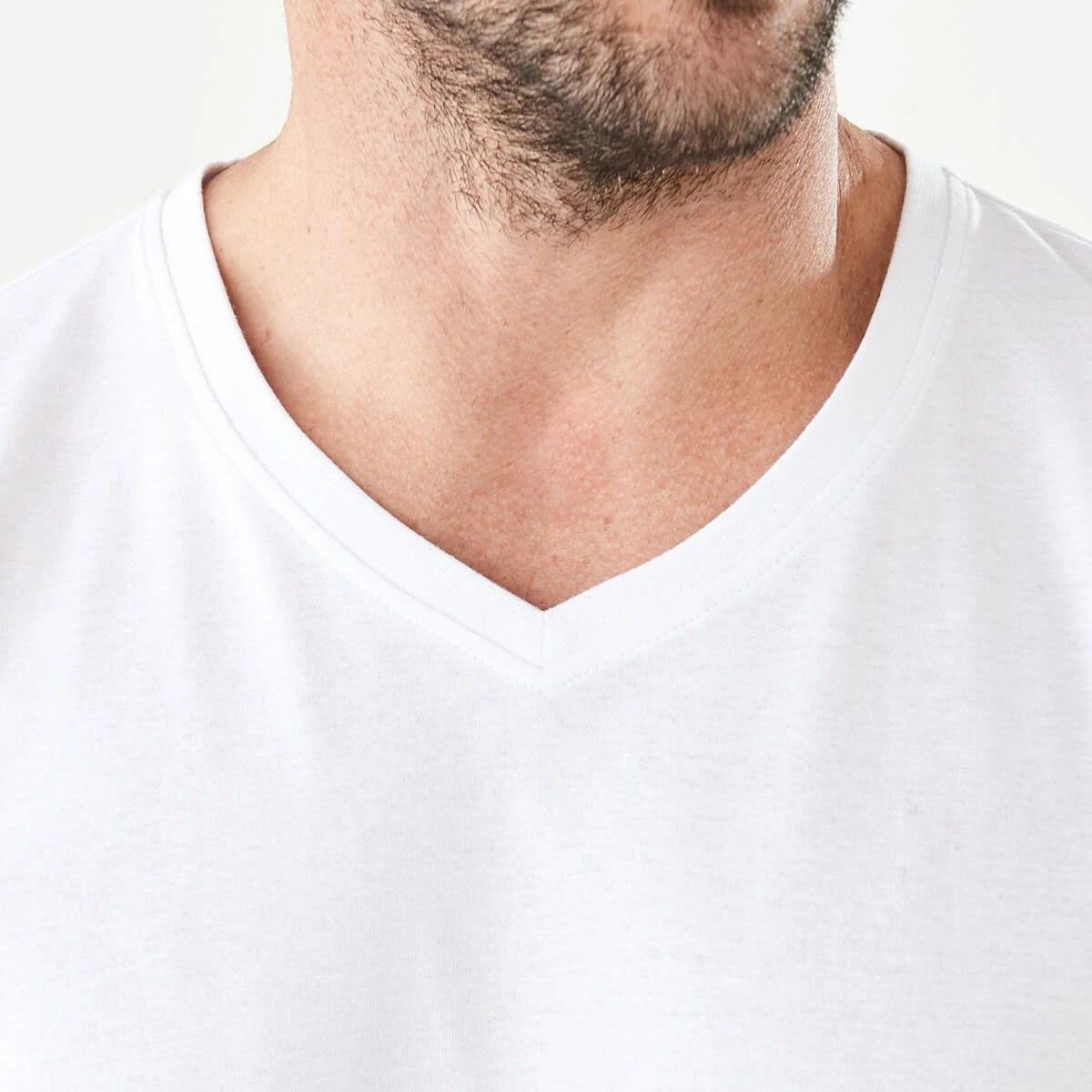 5 Plain V-Neck T-shirt WHITE, 5 of 5