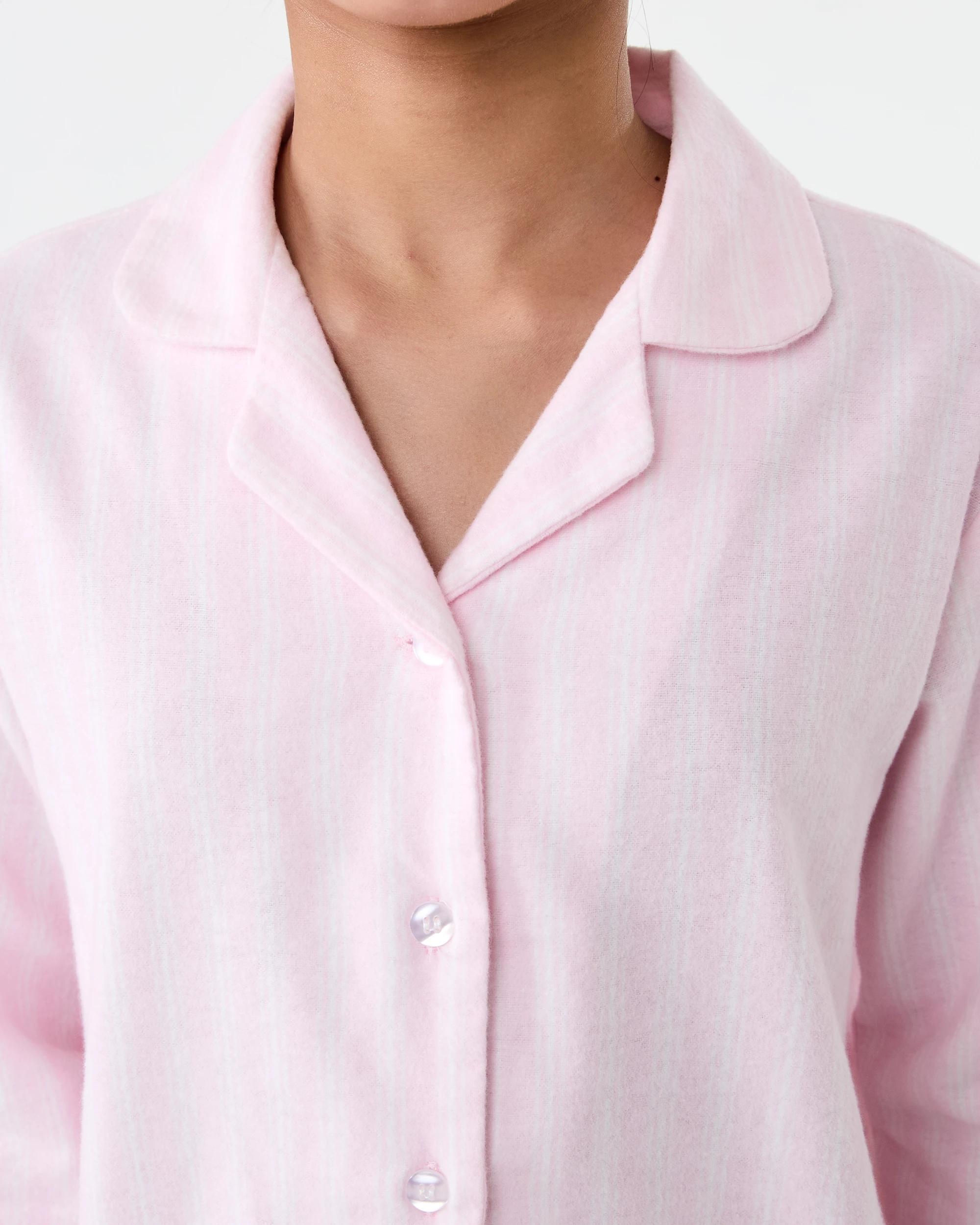 4 Flannel Pyjama Set Pnk Strp, 4 of 7