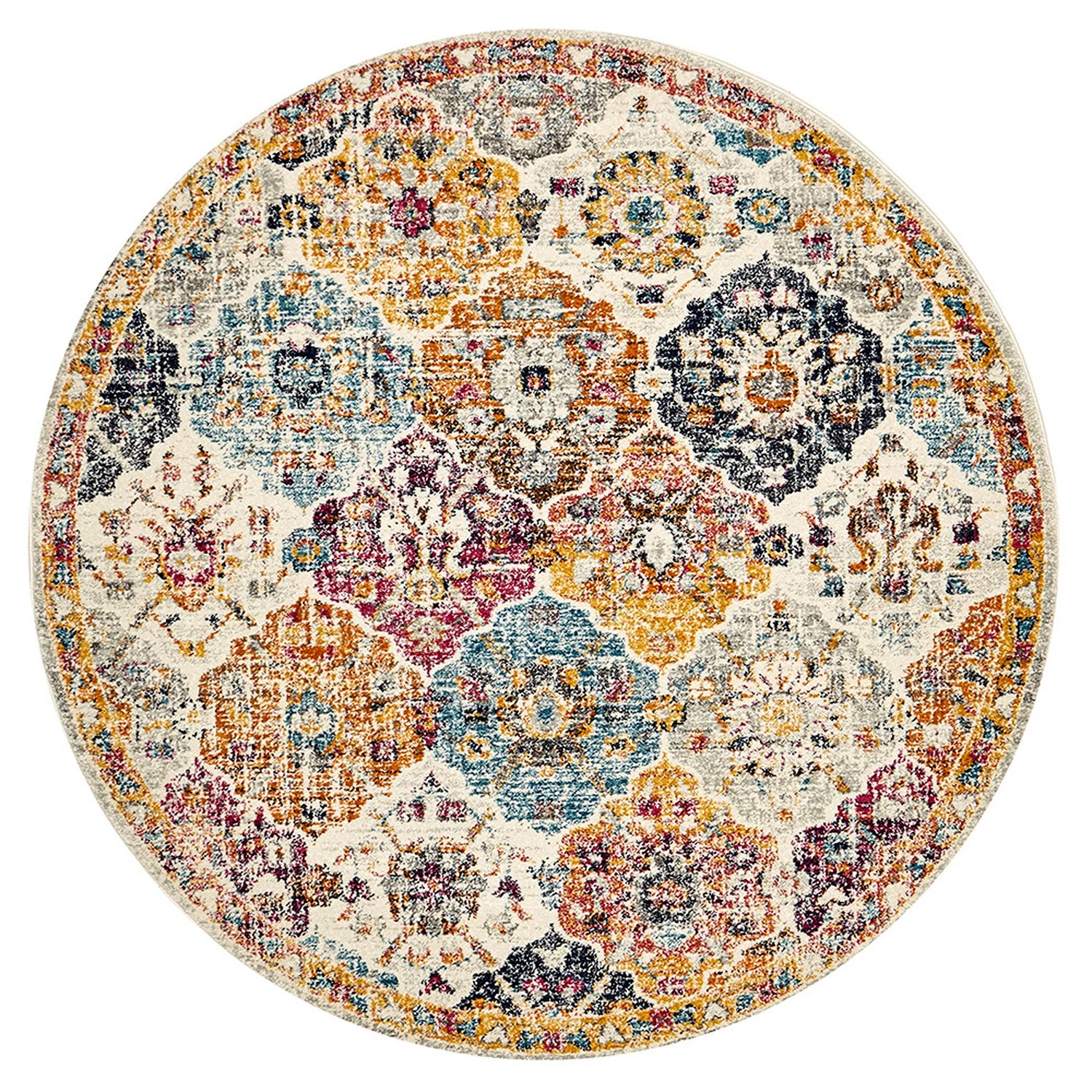 2 Common Ground Rugs Gallery 861 240x240cm - Large Round Power Loomed Pet Friendly Rug - Natural, 2 of 4