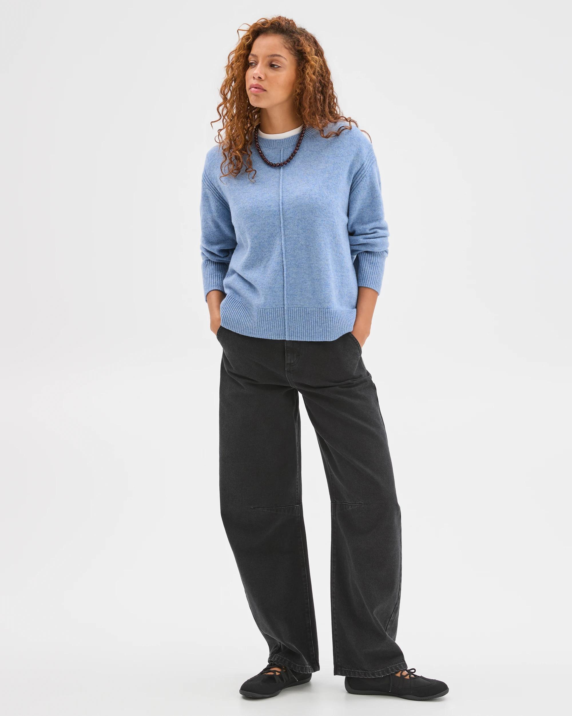 1 Target Woman Australian Lambswool Long Sleeve Jumper MINERAL MIST, 1 of 7