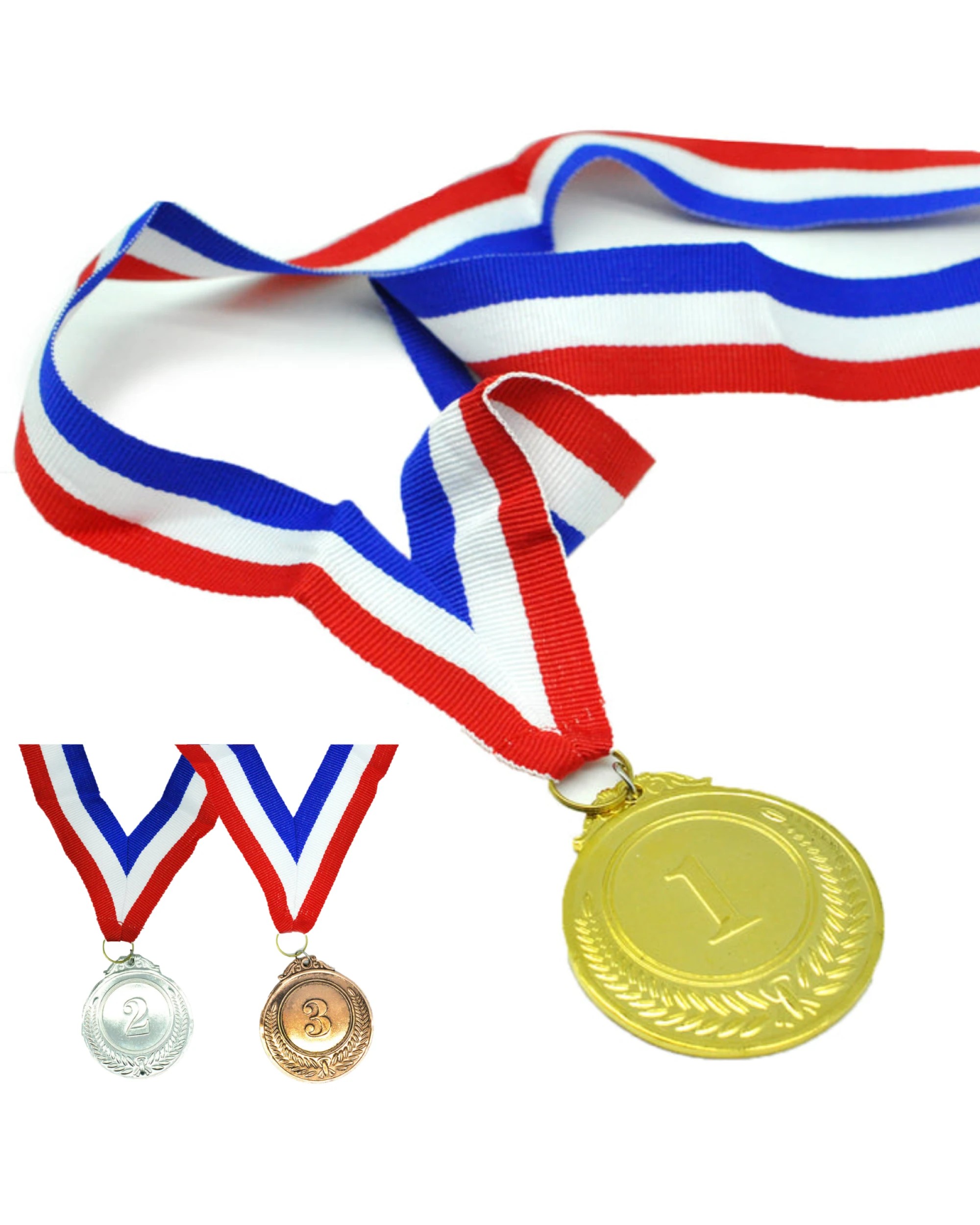 2 Br Costumes Set Of 3 Gold Silver Bronze Medals Sports Day Awards School Events Olympics Parties, 2 of 10