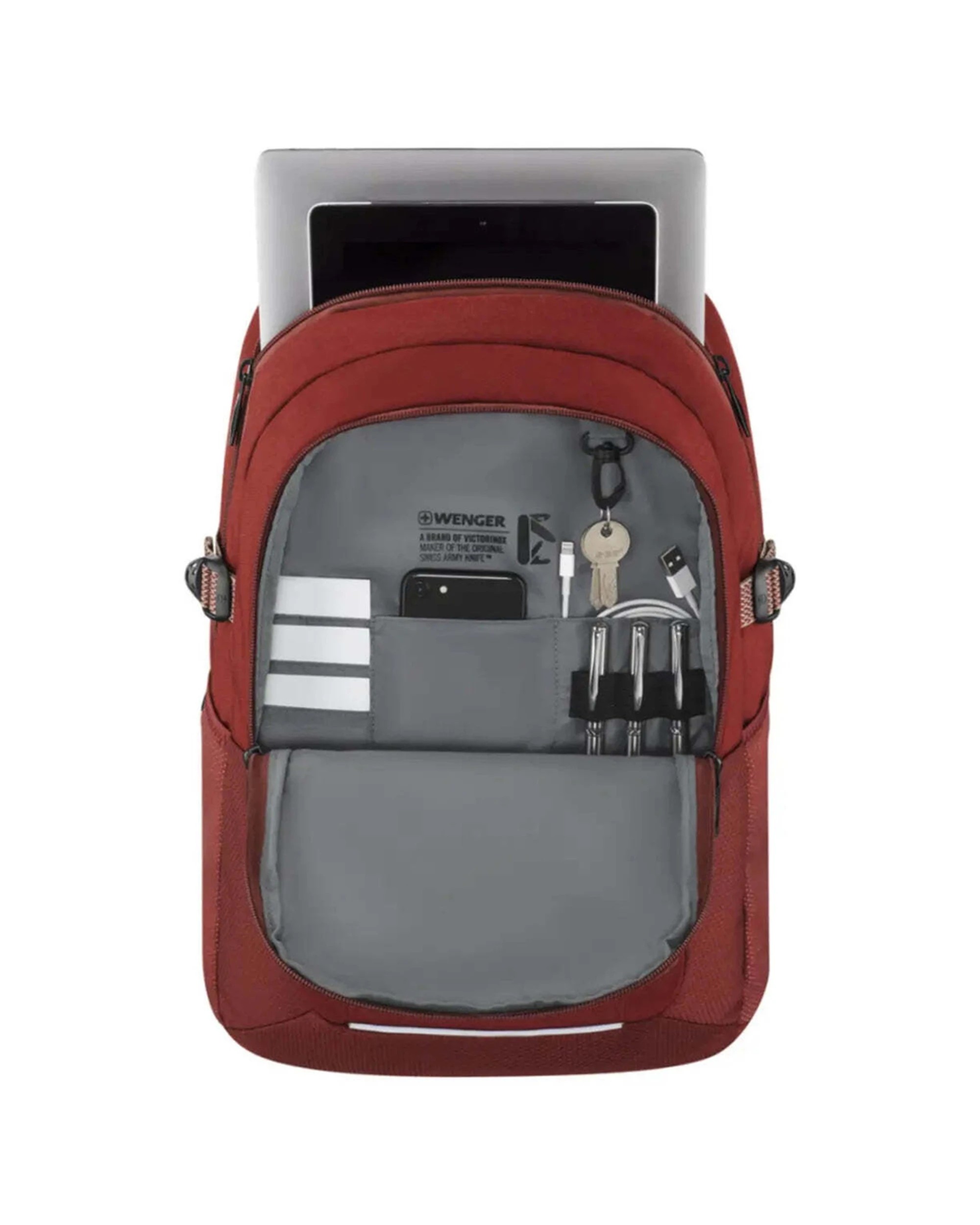 2 Wenger NEXT Ryde 16in Laptop Backpack Recycled Fabric Padded Compartments Lava - Red, 2 of 6