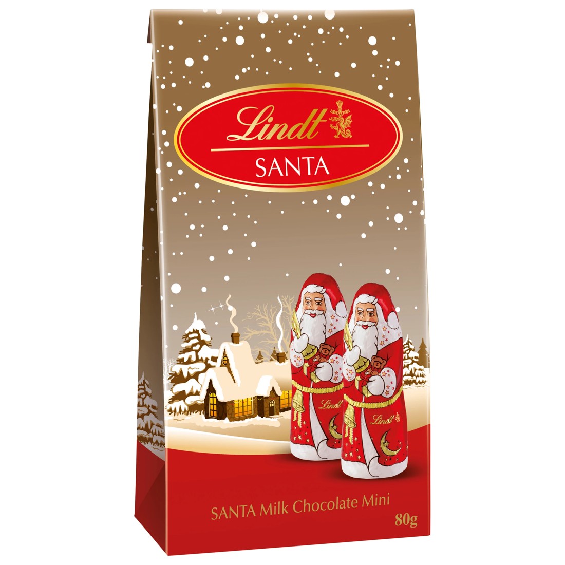 1 Lindt Mini Milk Chocolate Santa Bag 80g, 1 of 8