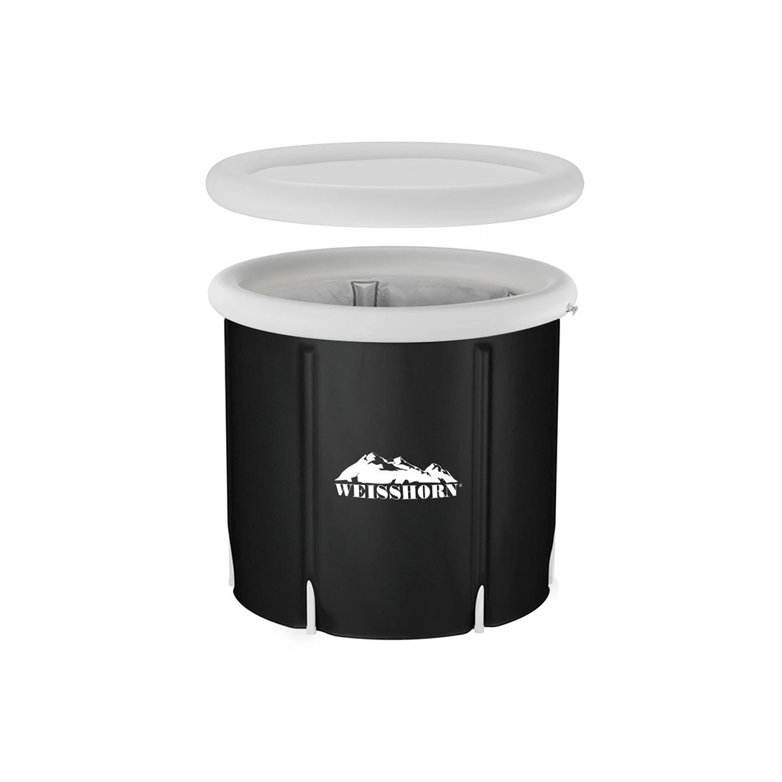 1 Weisshorn Portable Ice Bath Tub 75X75CM Inflatable Folding Bathtub Spa Massage - Black, 1 of 6