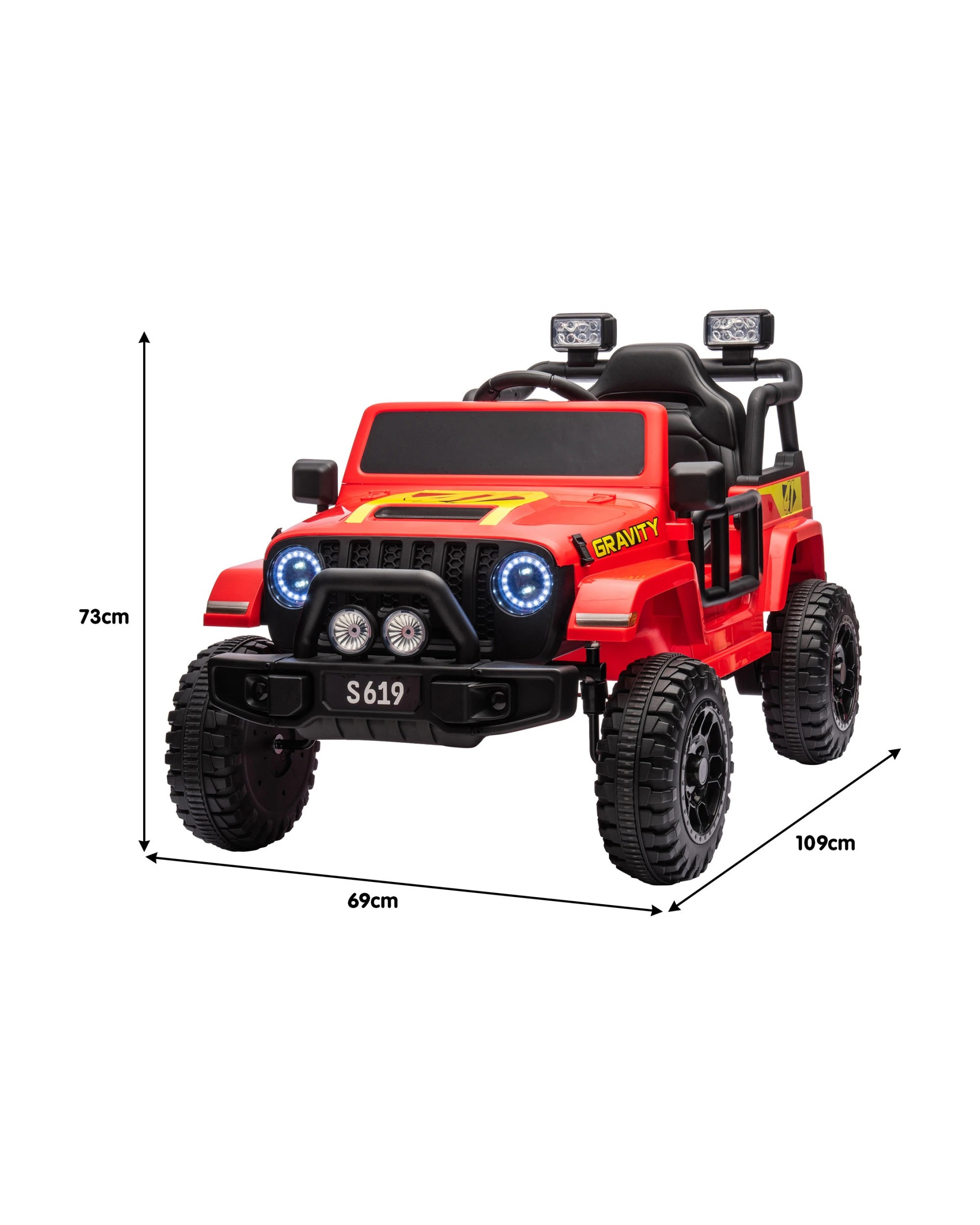 10 Kahuna S619 Gravity Kids Electric Ride On Car - Red, 10 of 10