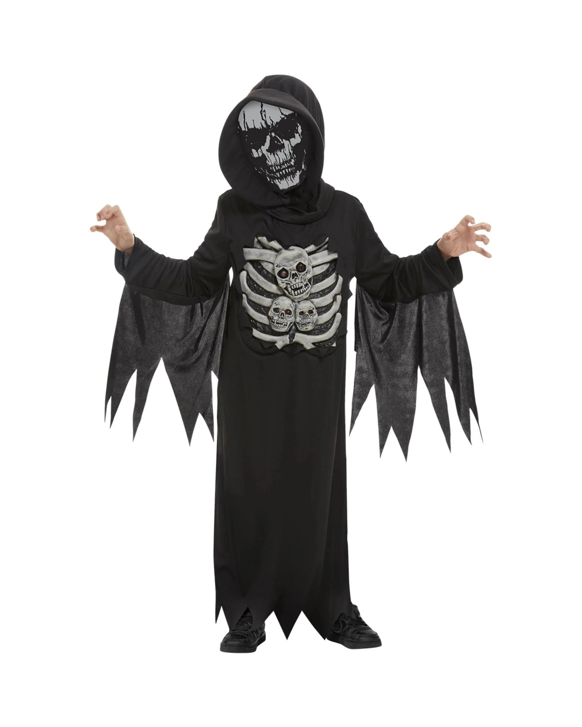 1 Skeleton Reaper Child Costume Size S 4-6 Years, 1 of 5