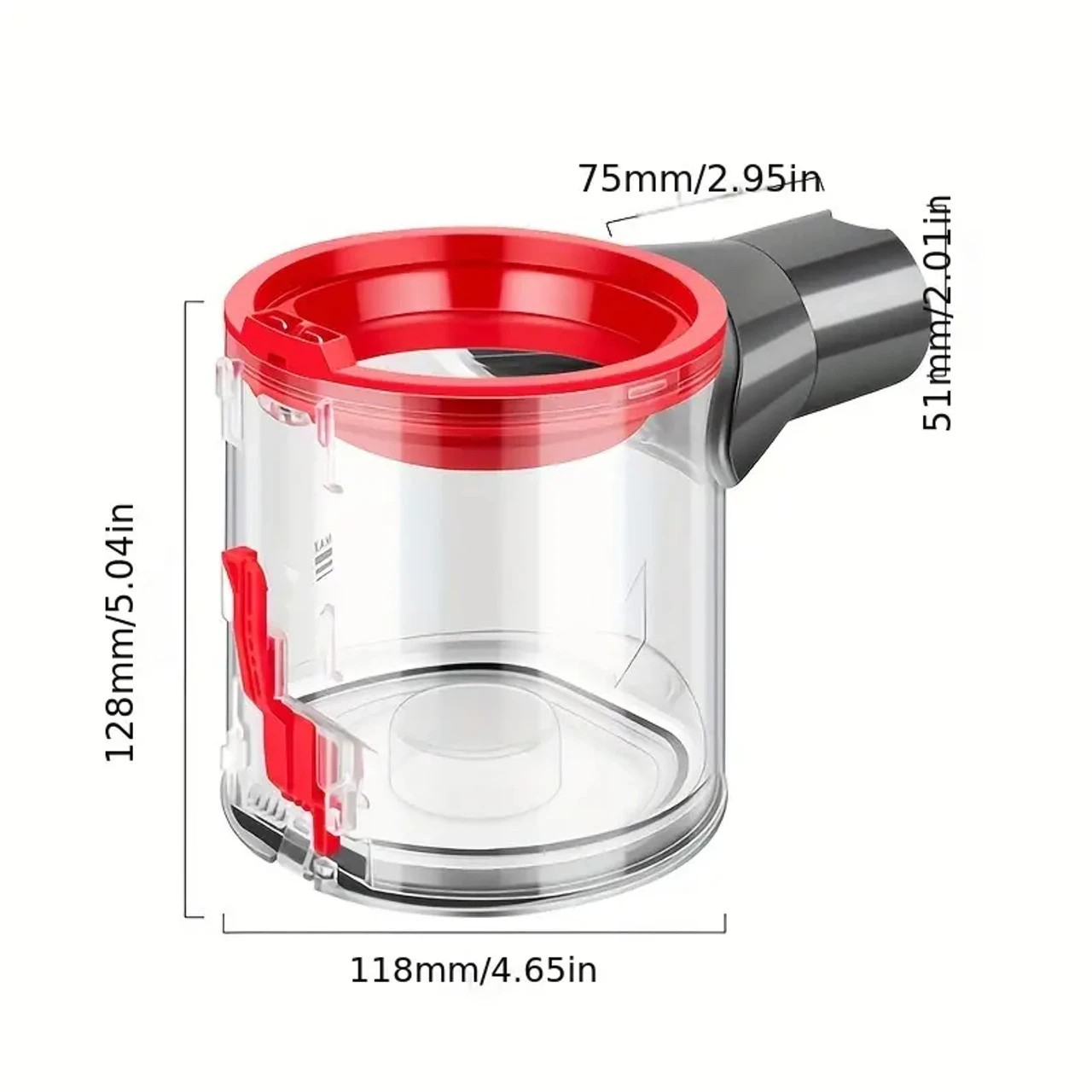 4 Hygieia Bin Canister For Dyson V7 & V8 Vacuums - Red, 4 of 4