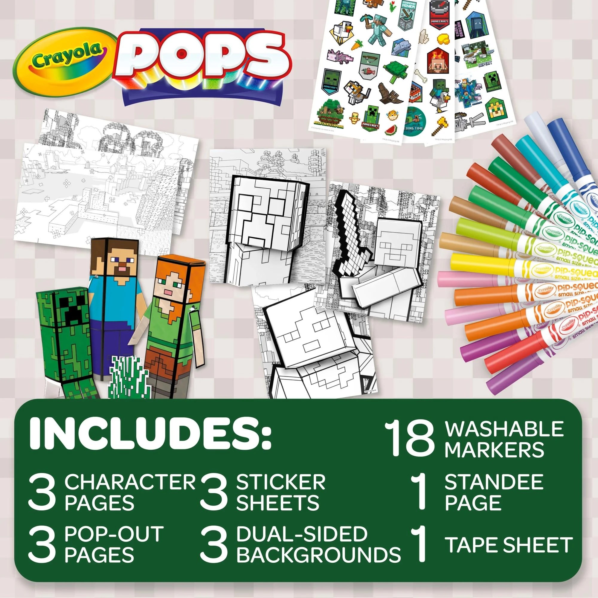 4 Crayola Pop's 3D Minecraft Activity Set - Green, 4 of 6