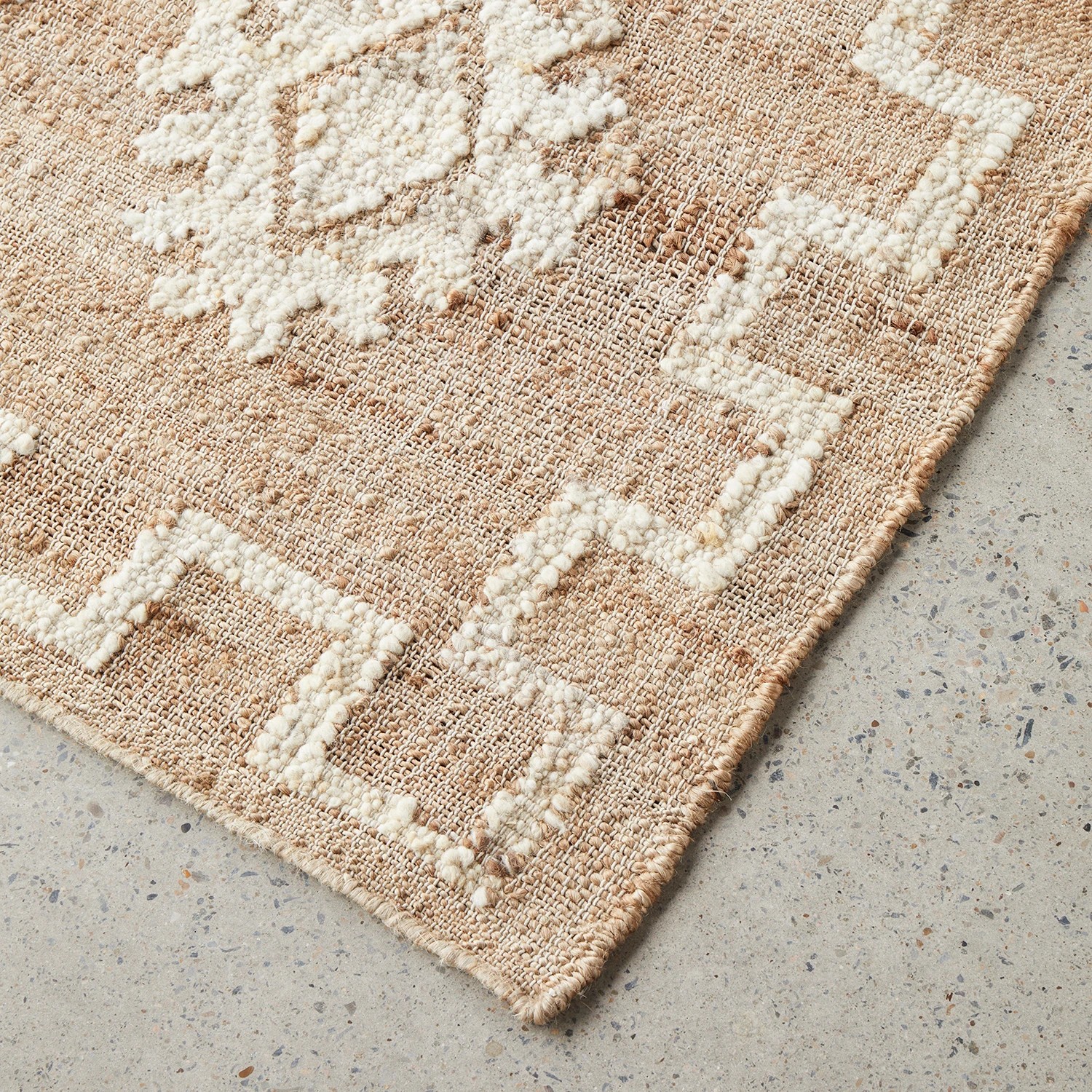 3 Common Ground Rugs Kalahari Carla 225x155cm - Medium Hand Woven Wool & Jute Floor Rug - Beige, 3 of 8