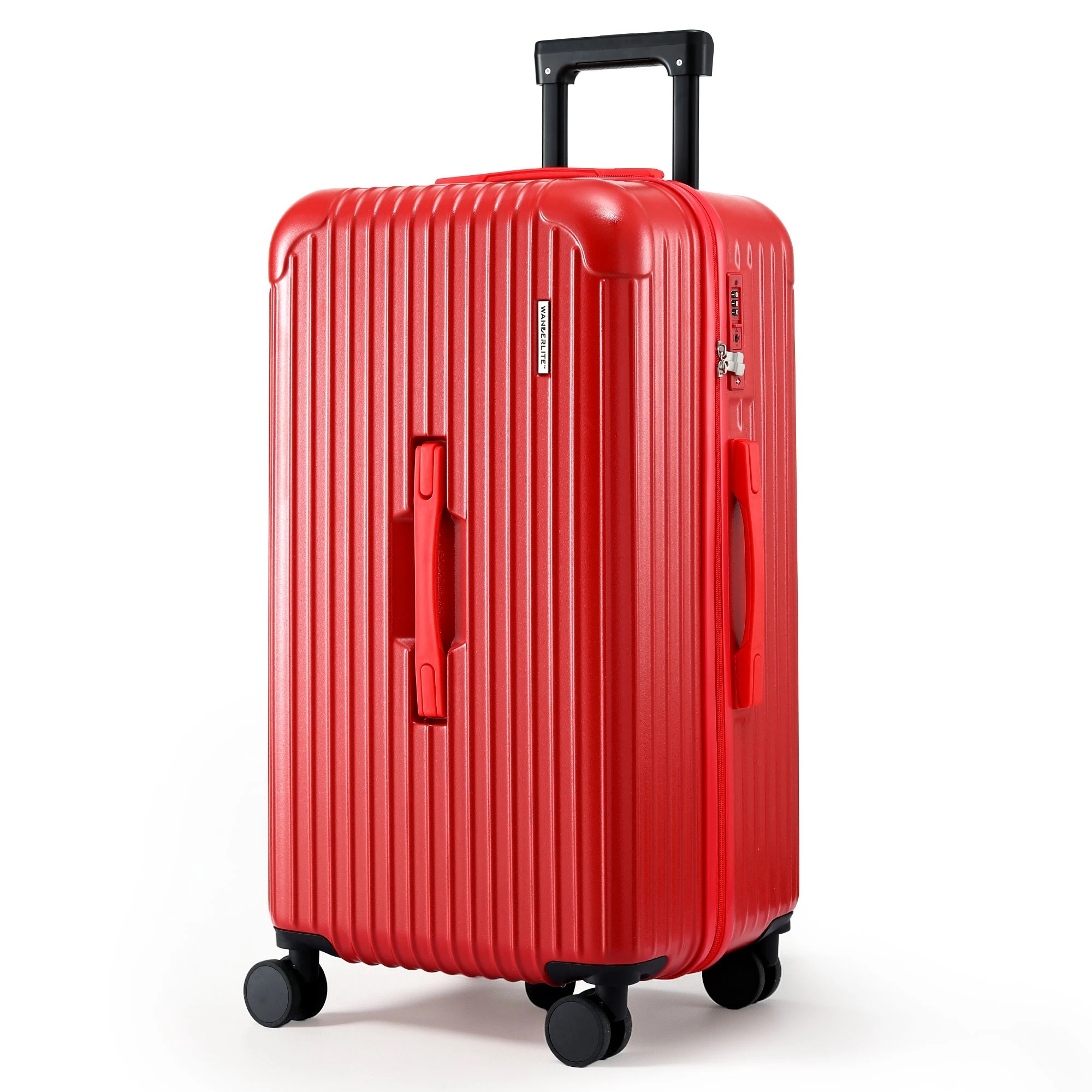 1 Wanderlite 28" Trunk Luggage Suitcase Travel 5 Wheels Type C Port TSA Red - Red, 1 of 4