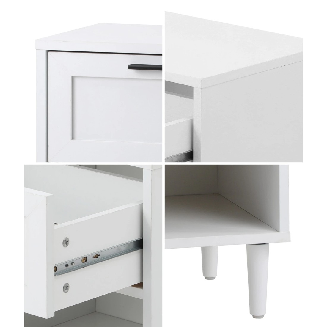 4 Oikiture Bedside Table Nightstand Side End Table
 - White, 4 of 10