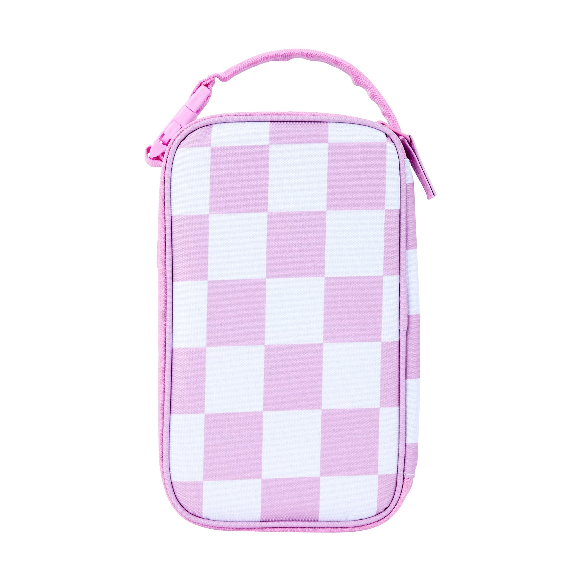 1 Pink Check Insulated Cold Box, 1 of 3