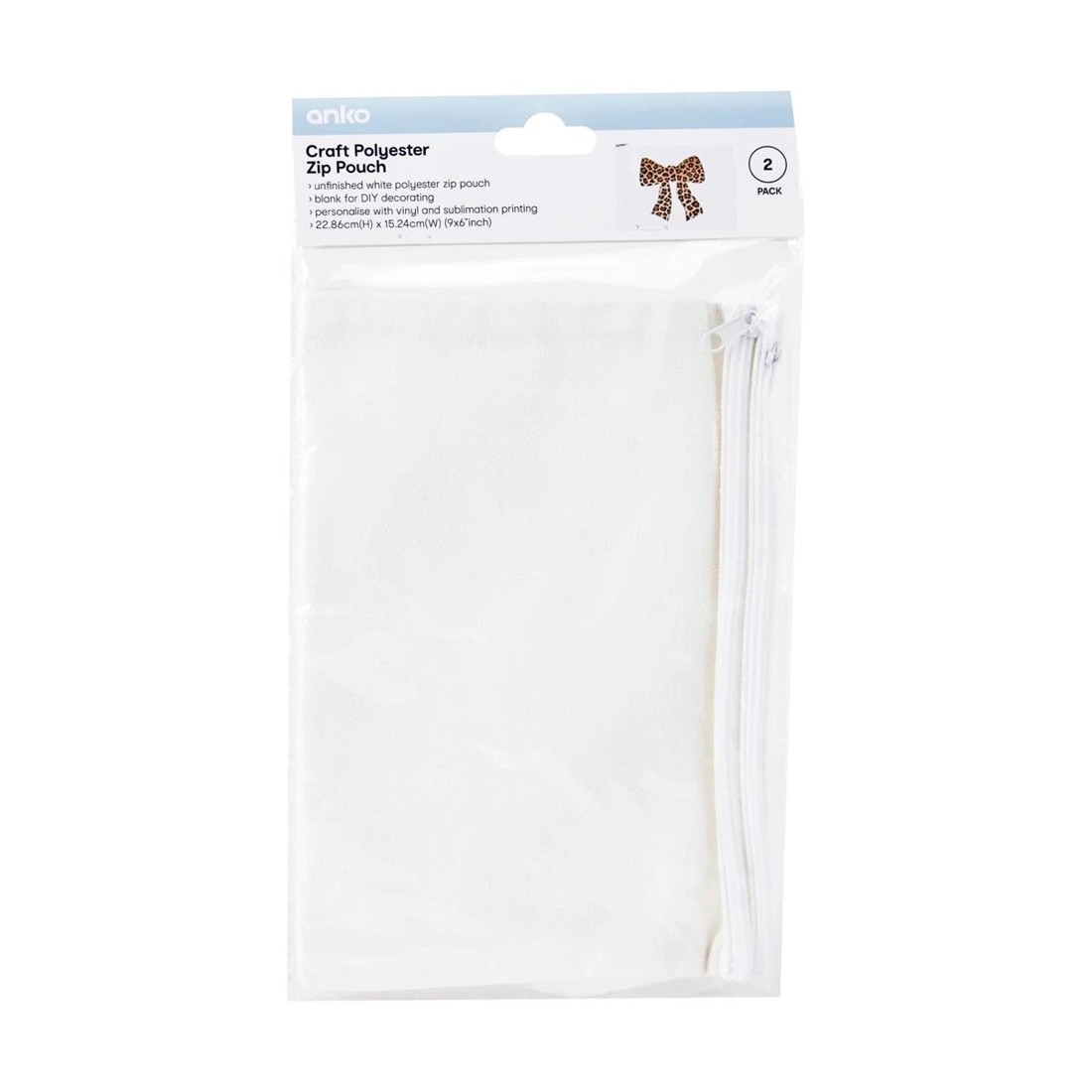 4 2 Pack Craft Polyester Zip Pouch, 4 of 5