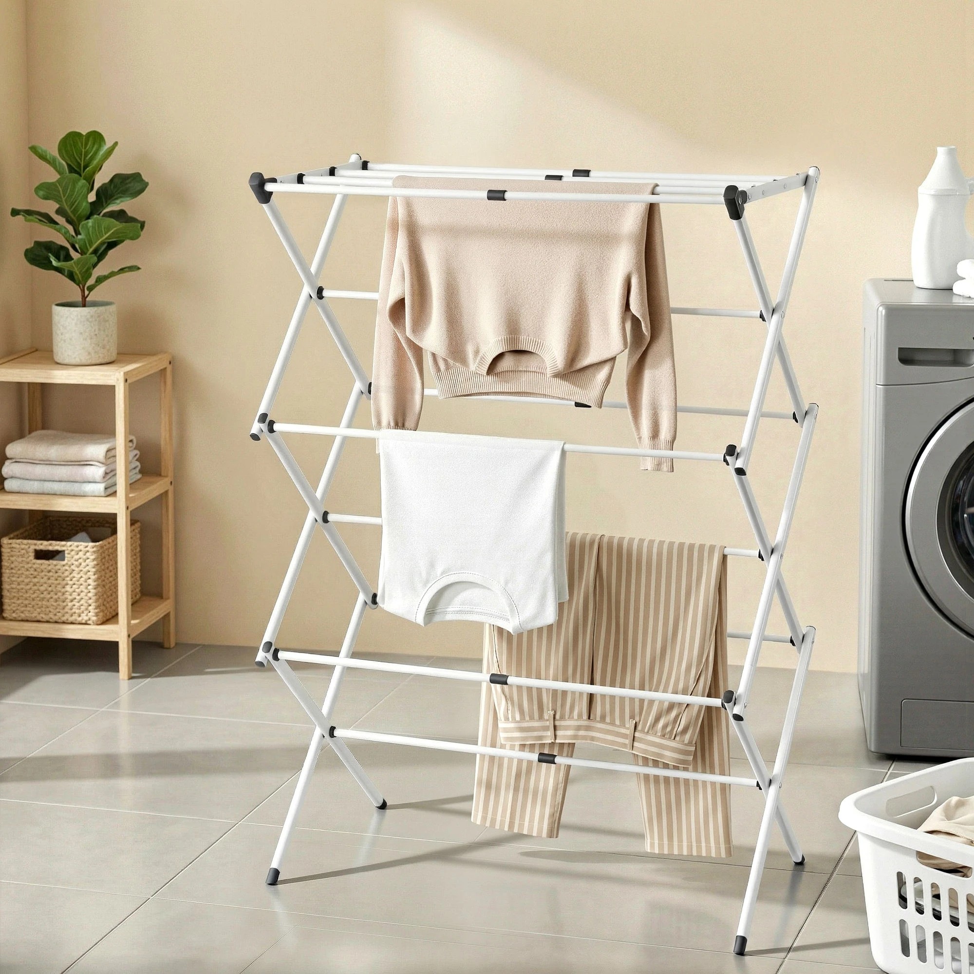 4 Artiss Clothes Rack Foldable Airer Drying Rack Portable No Assembly - Grey, 4 of 4