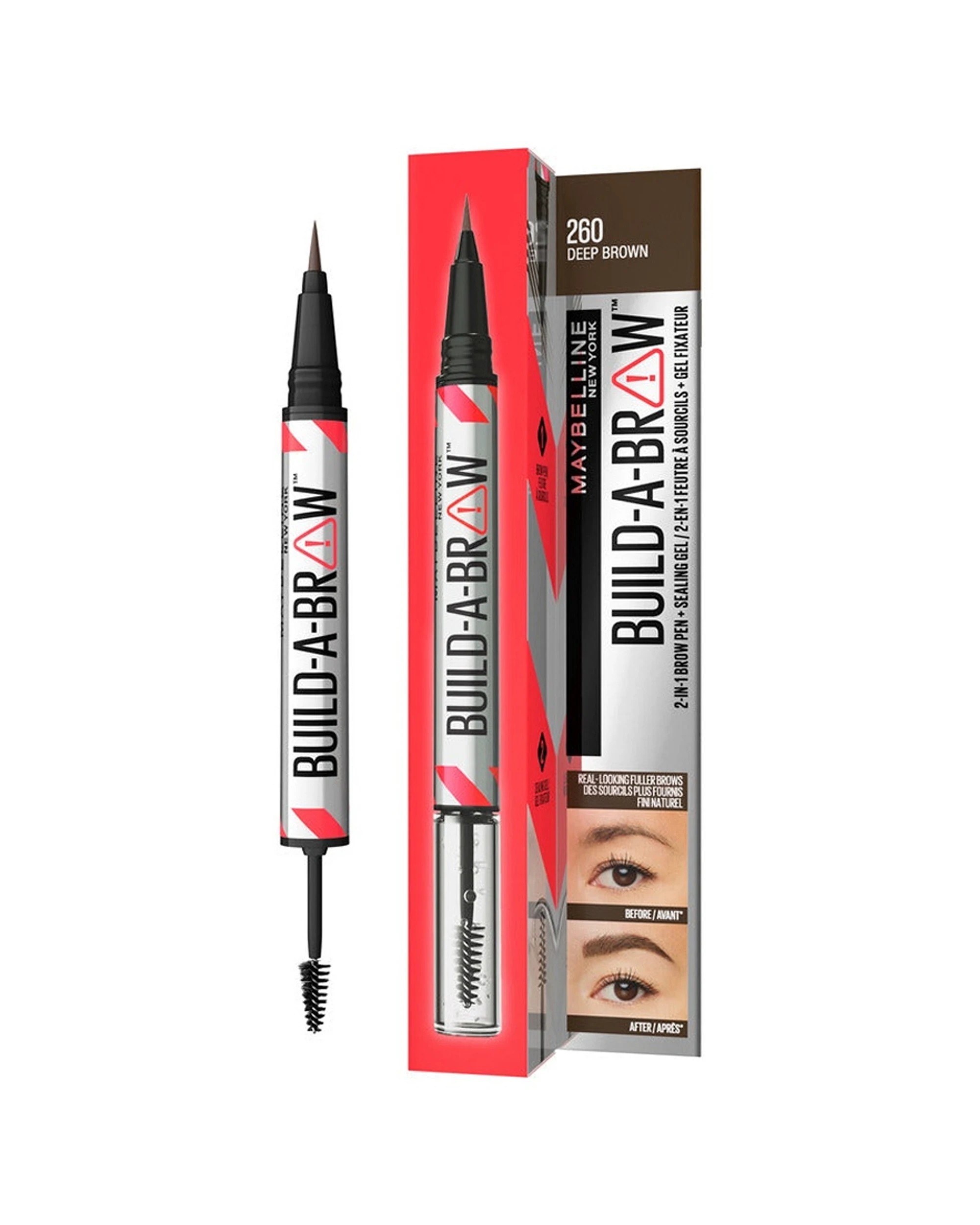 2 Maybelline Build-A-Brow Dual-Ended Eyebrow Pen & Gel - Brown, 2 of 2
