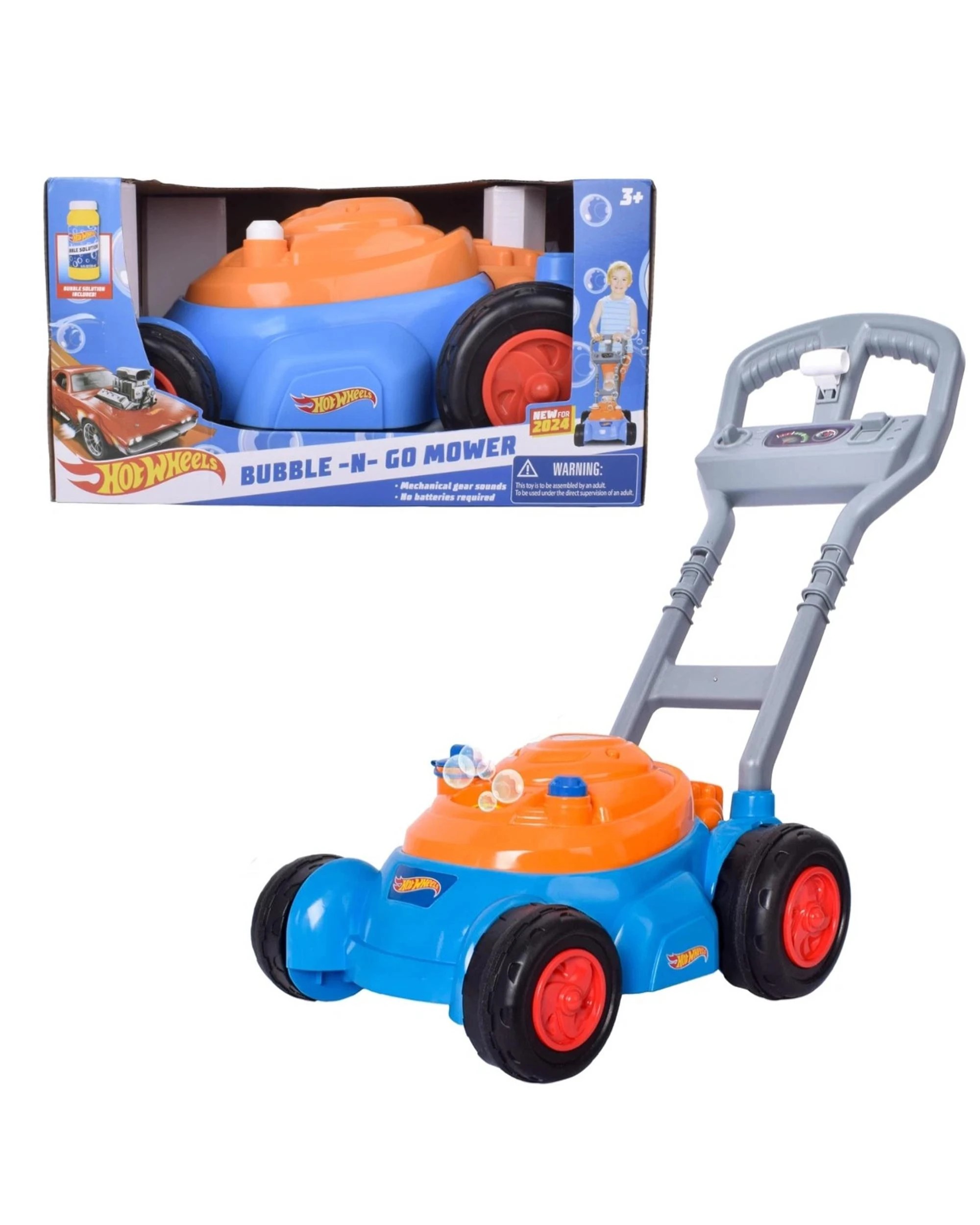 1 Hot Wheels Bubble N Go Mower and Bubble Solution - Blue/Orange - Multi, 1 of 5