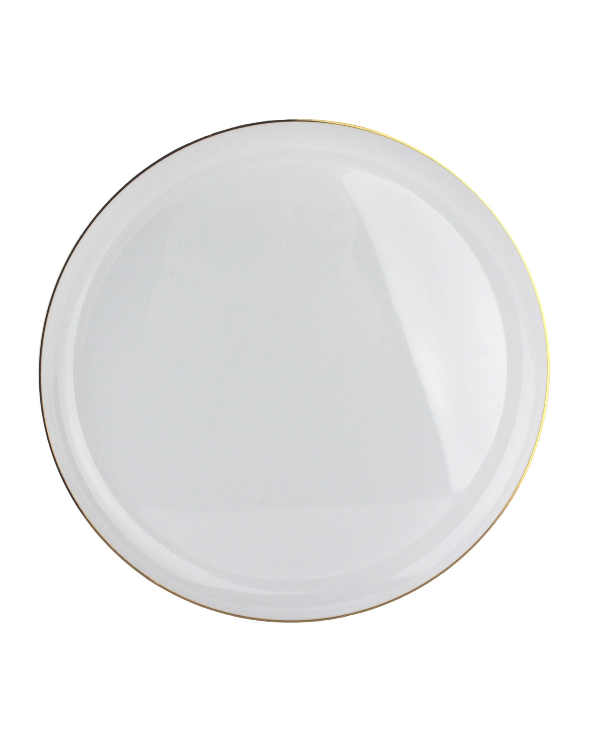 1 Partyware White With Gold Trim Plastic Plates 16cm Pack of 10 - White, Gold, 1 of 2