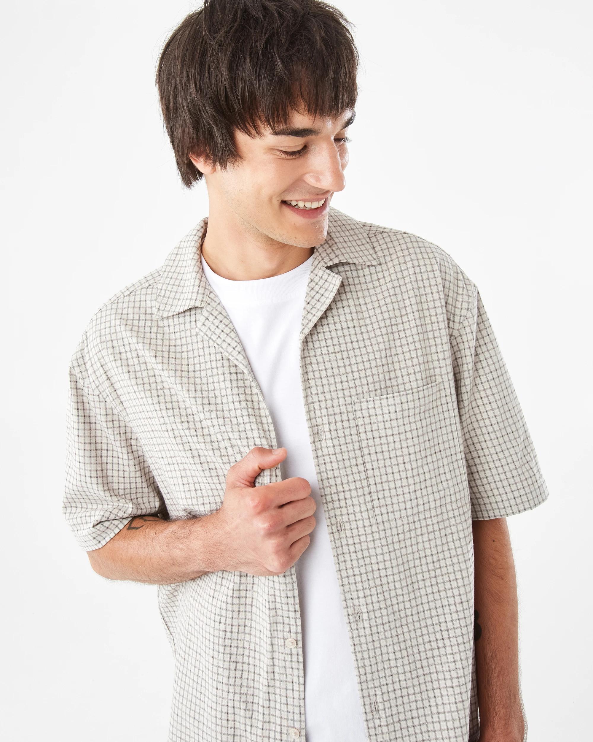 5 Short Sleeve Boxy Check Shirt Bge Check, 5 of 10