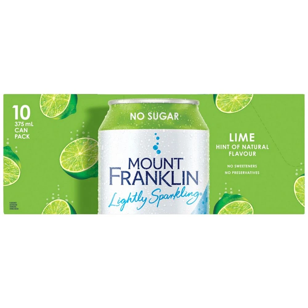 4 Mt Franklin Lightly Sparkling Lime Cans 375mL 20 Pack, 4 of 5