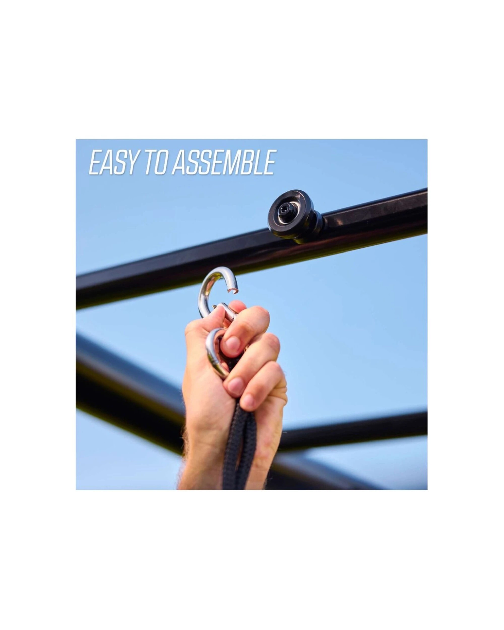 4 BERG PlayBase Gym Rings Adjustable Height Non-Slip With Carabiners Plastic - Grey, 4 of 5