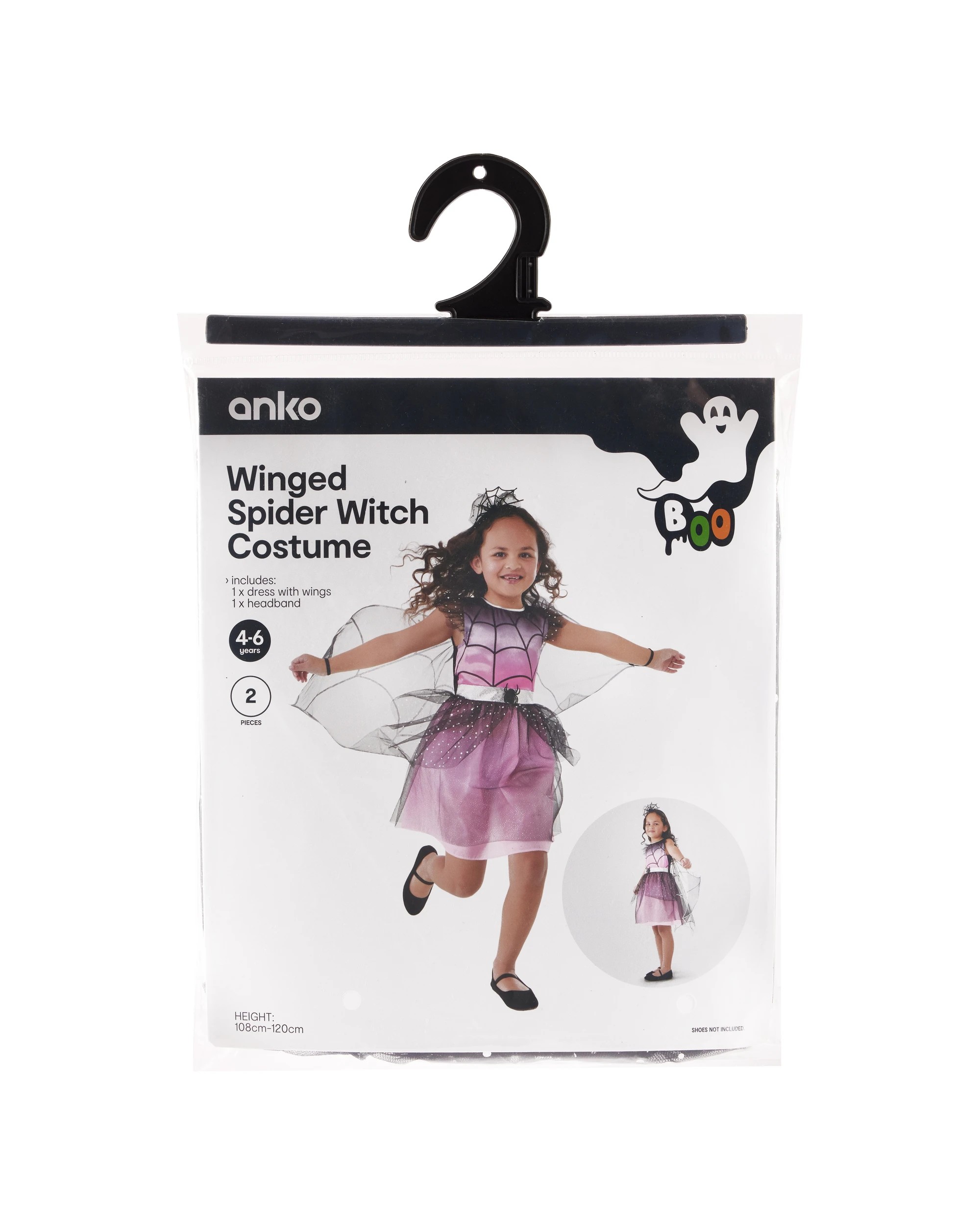 9 2 Piece Winged Spider Witch Costume - Ages 4-6, 9 of 10