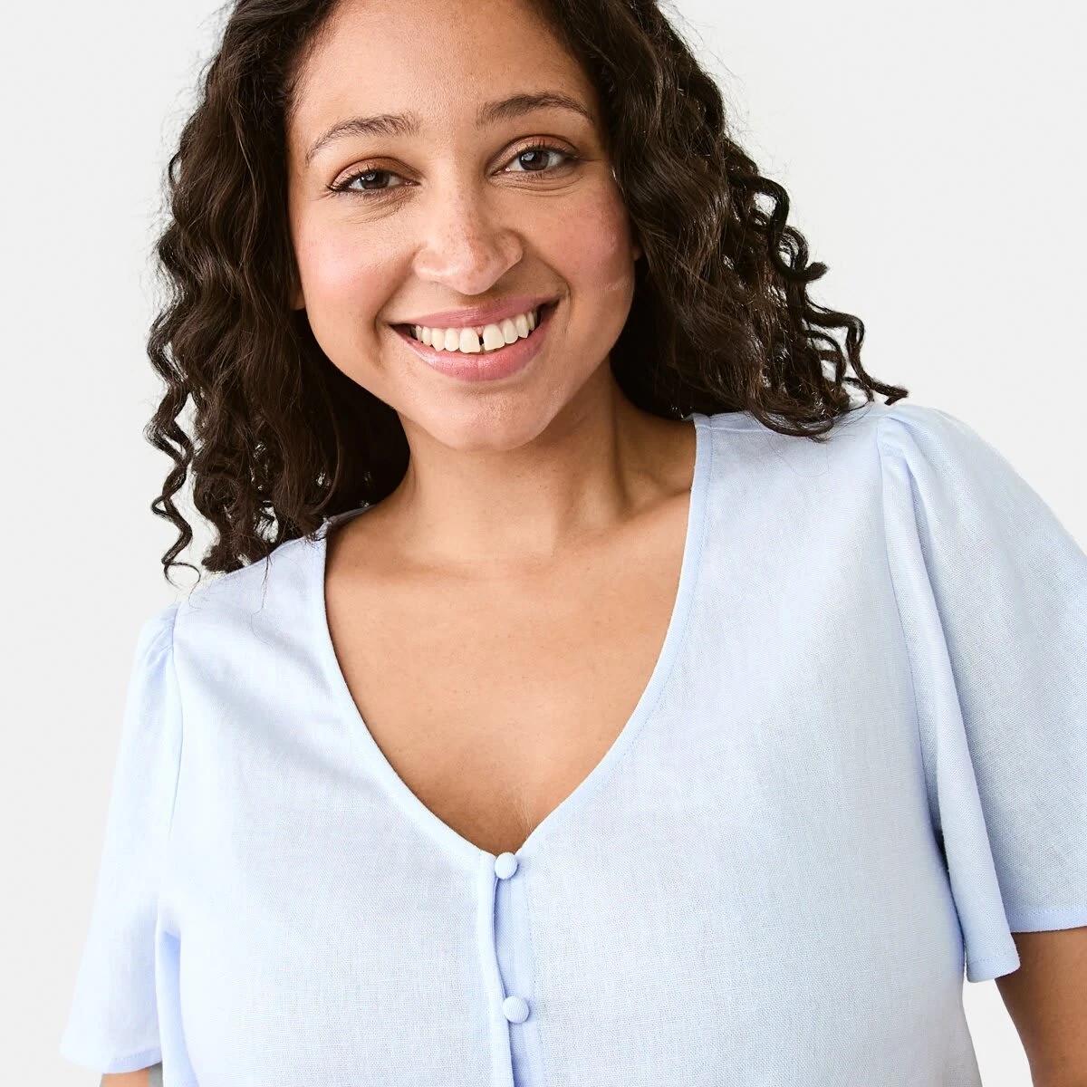 4 Short Sleeve Femme Top Blu Bysde, 4 of 7