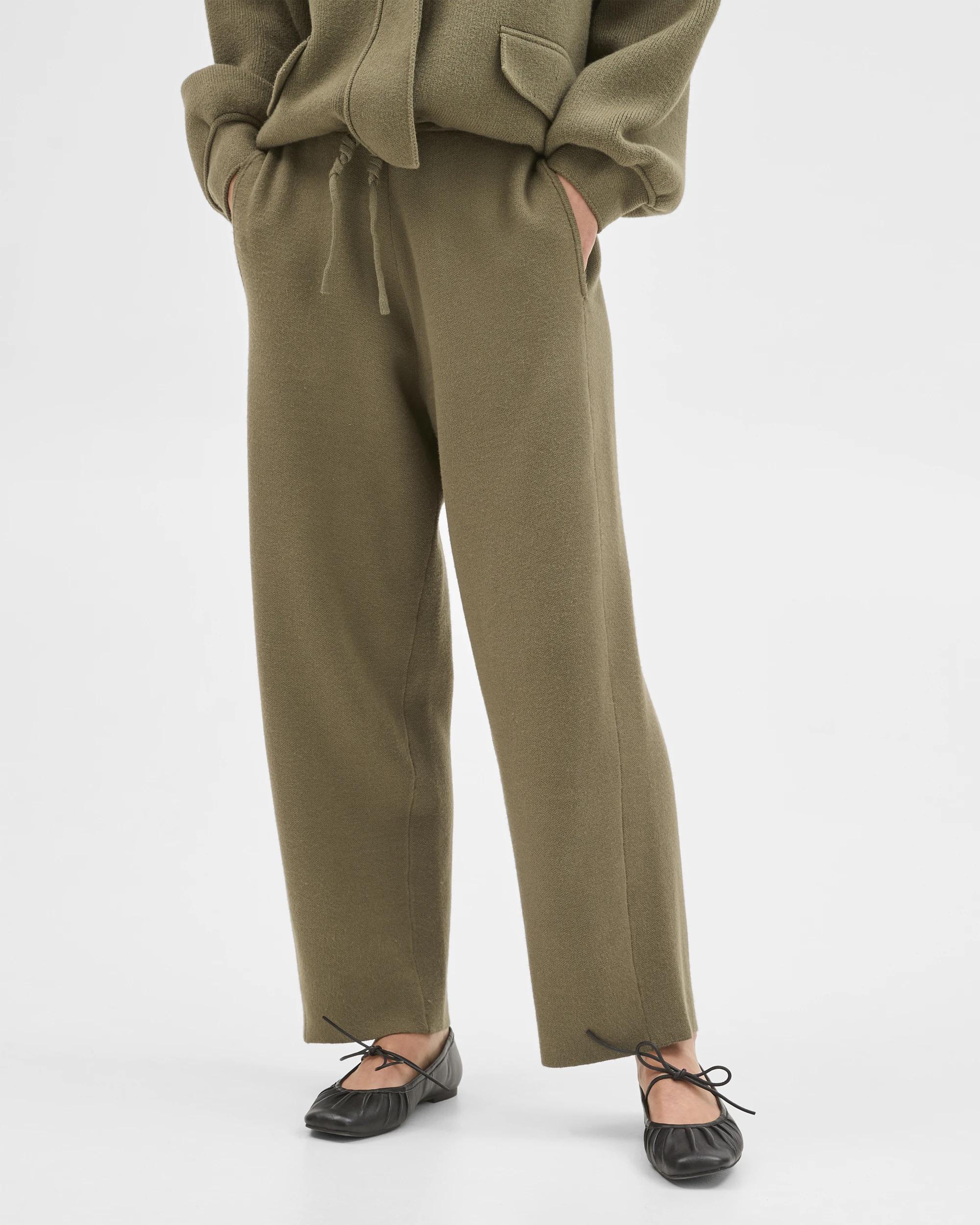 2 Target Woman Clean Knit Barrel Leg Pants DUSTY OLIVE, 2 of 5