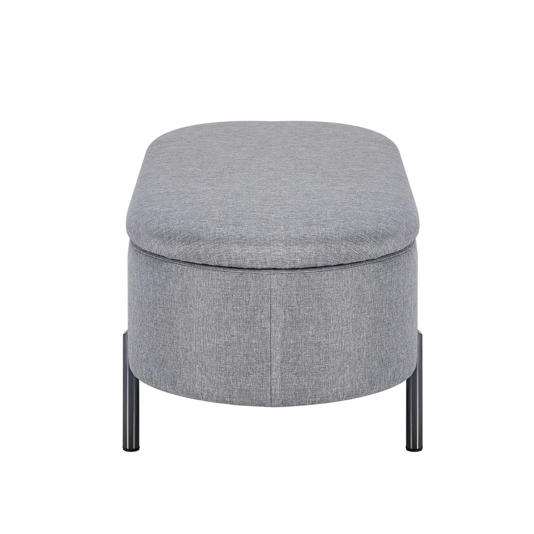 9 Oikiture Storage Ottoman Bench Oval Footstool Blanket Box Chest Toy Linen
 - Grey, 9 of 10