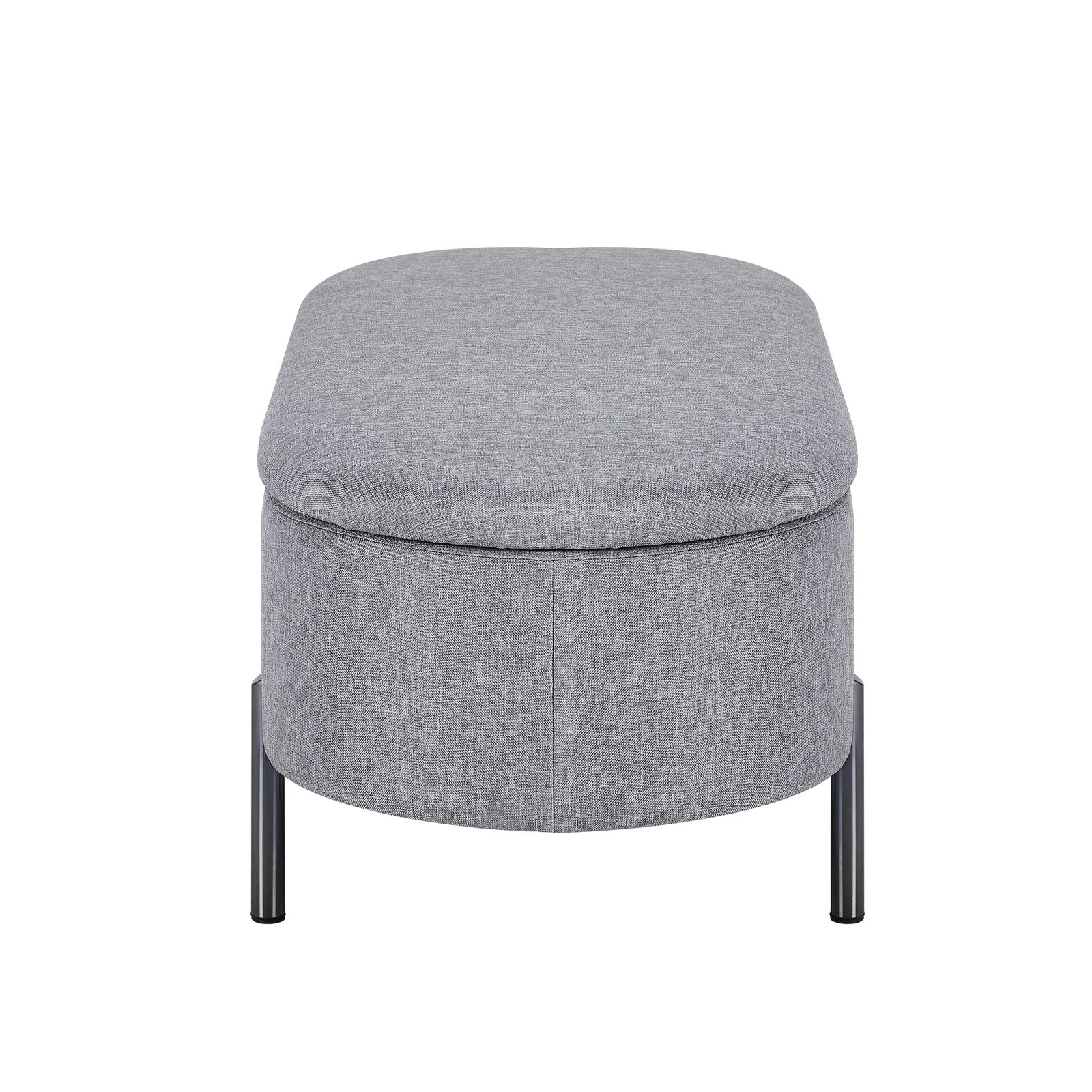 9 Oikiture Storage Ottoman Bench Oval Footstool Blanket Box Chest Toy Linen
 - Grey, 9 of 10