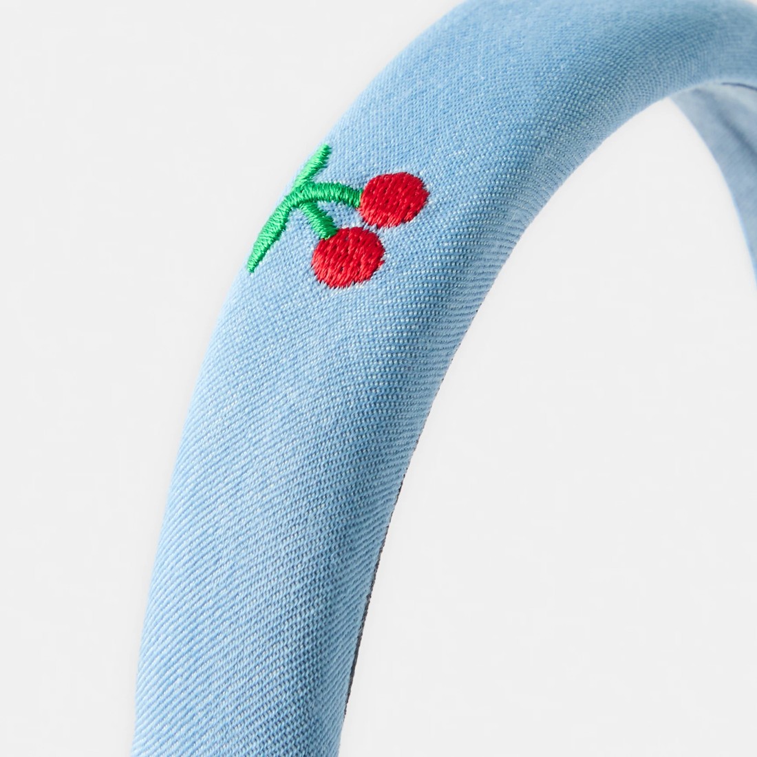 3 Embroidered Cherry Headband - Blue, Red and Green, 3 of 4