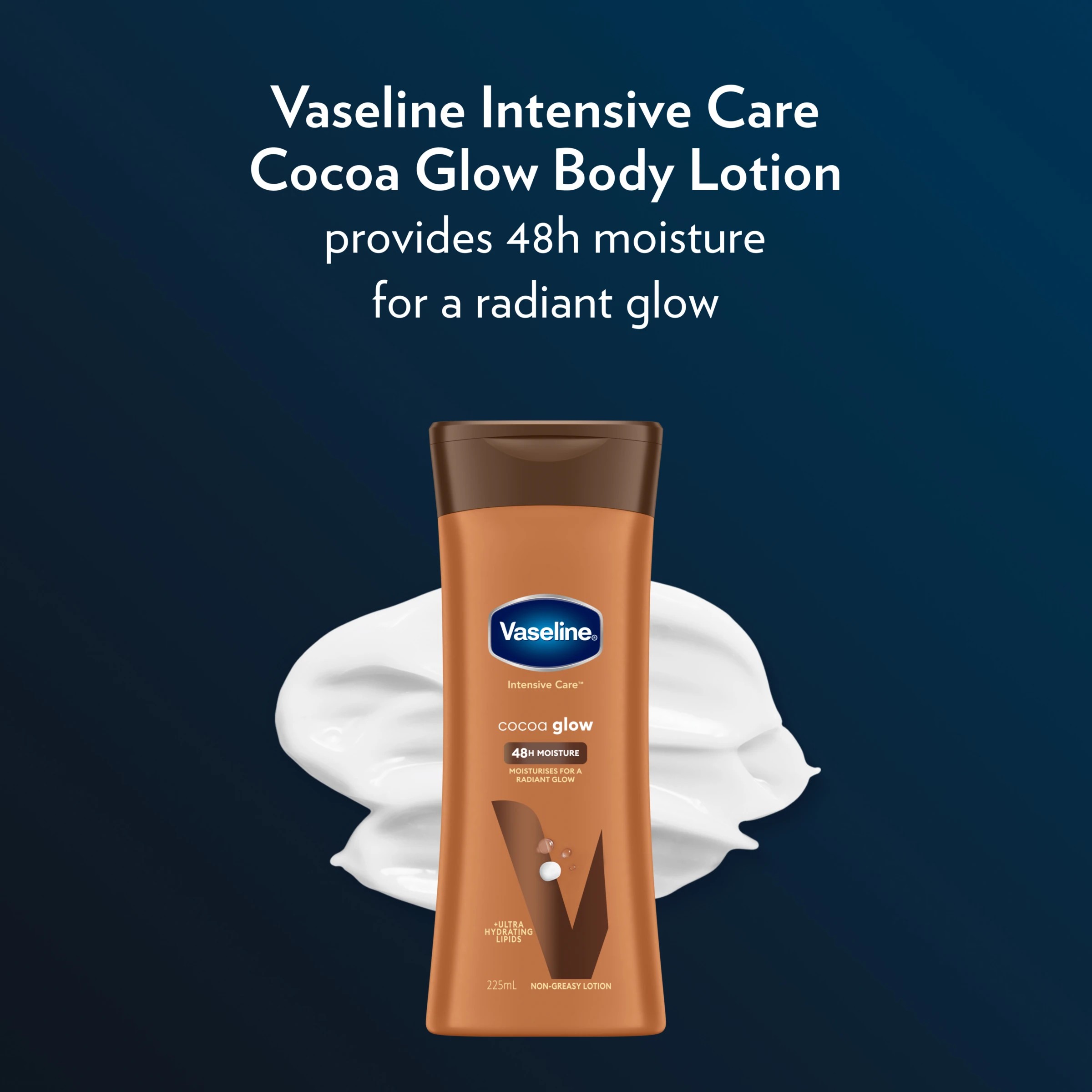 3 Vaseline Intensive Care Cocoa Glow 48H Moisture Body Lotion 225ml - Ultra Hydrating Lipids, 3 of 5