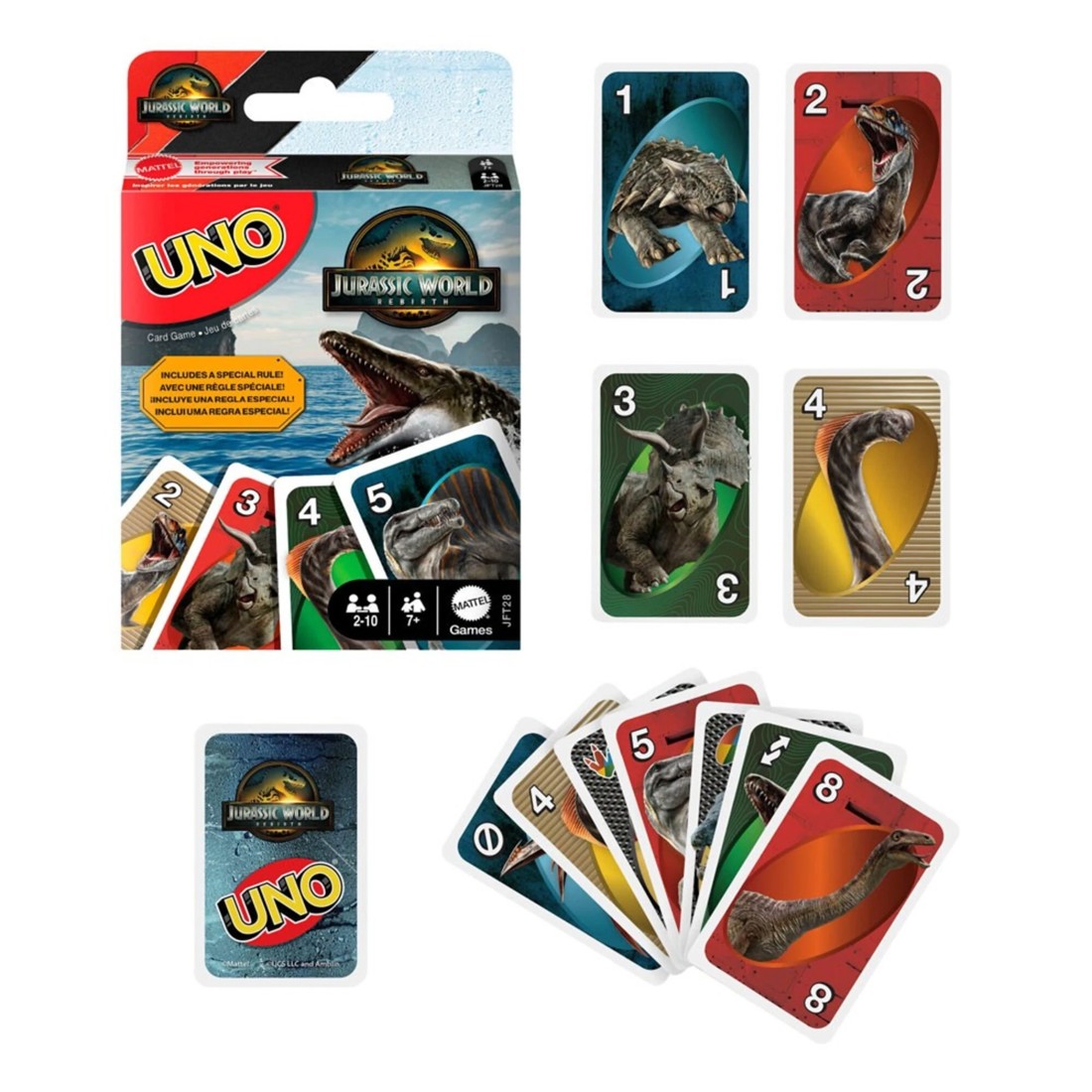 2 UNO - Jurassic World: Rebirth Edition Card Game, 2 of 5