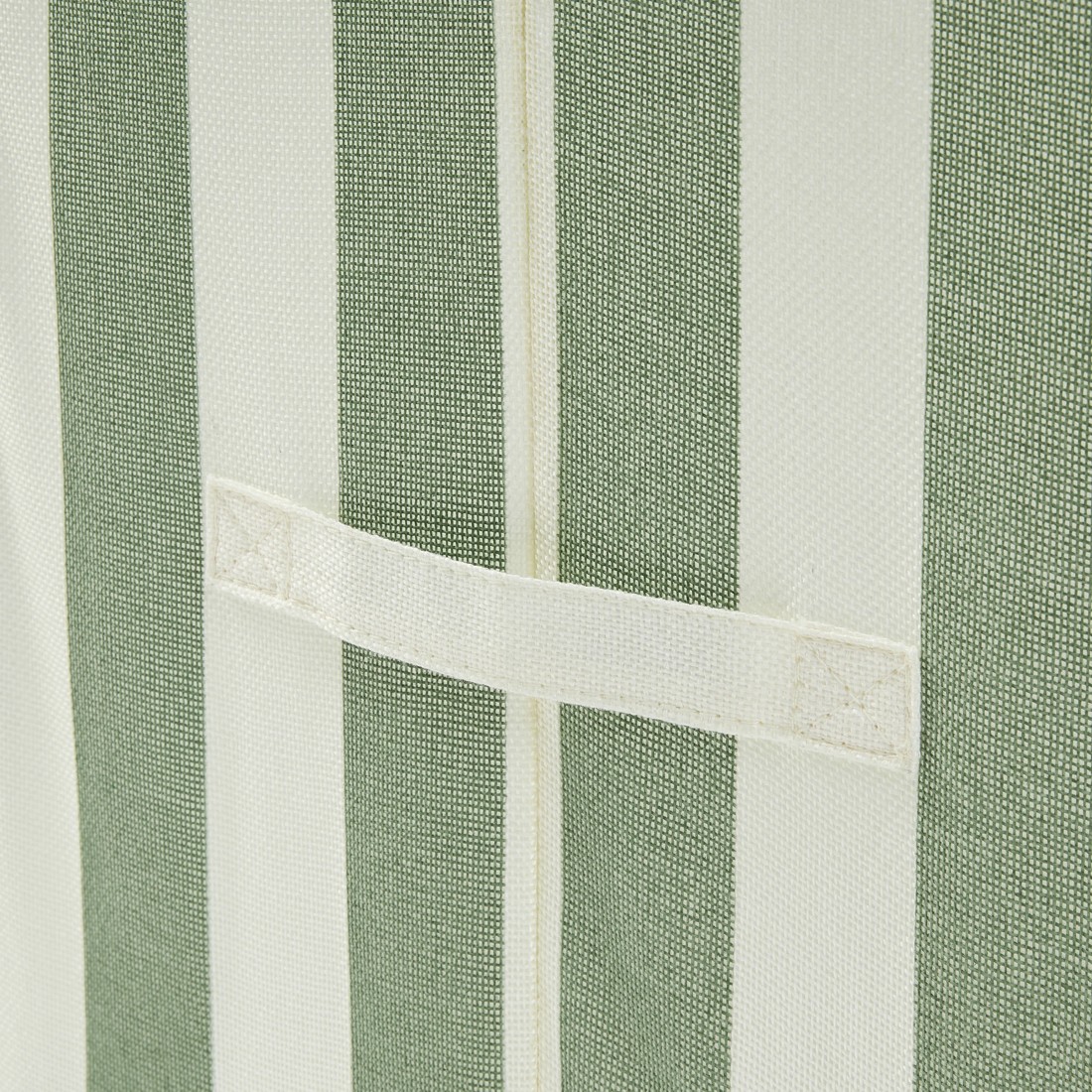 9 Linen Look Collapsible Box with Window - Large, Green Stripe, 9 of 9