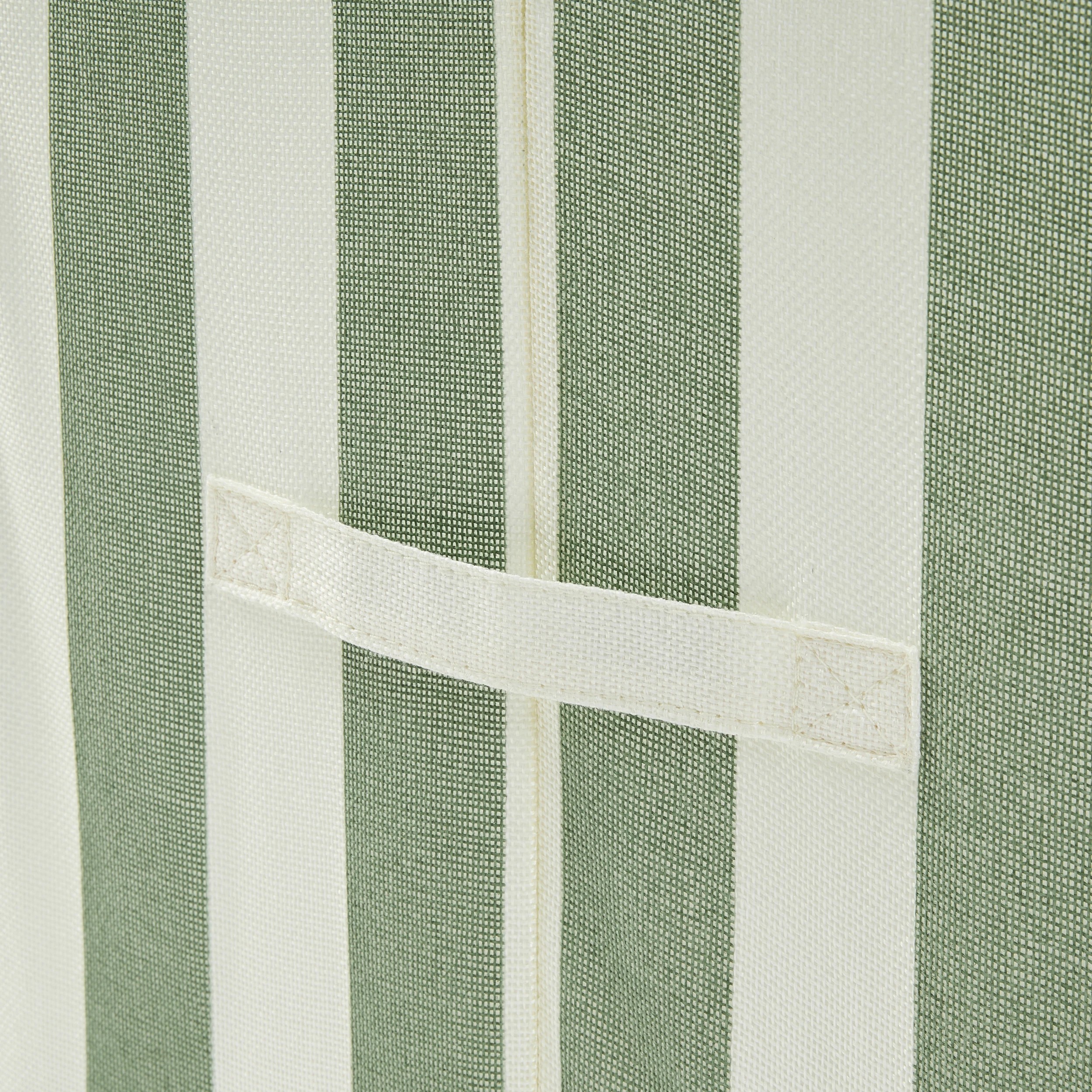 9 Linen Look Collapsible Box with Window - Large, Green Stripe, 9 of 9