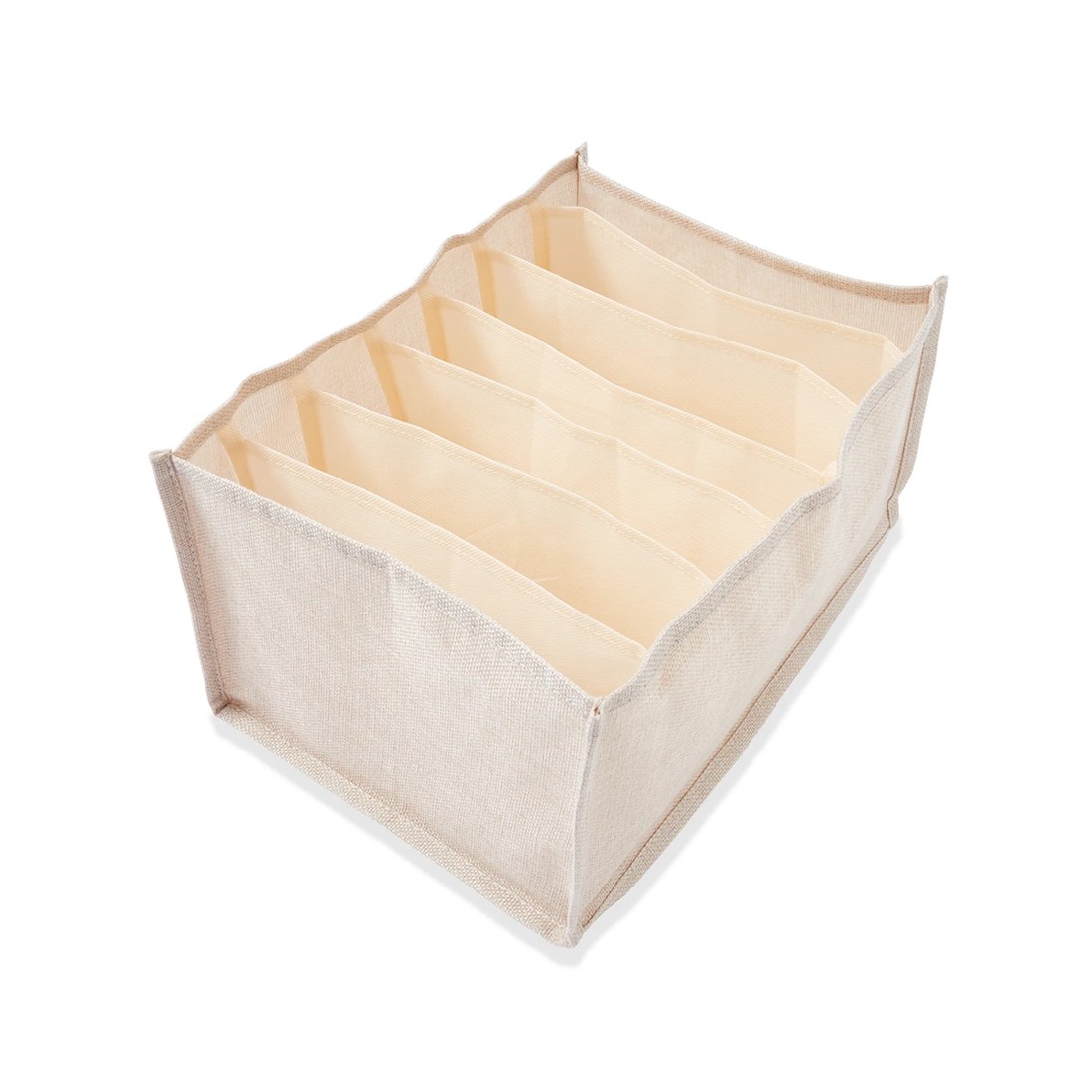 3 Linen Look Organiser - Wide, Beige, 3 of 9