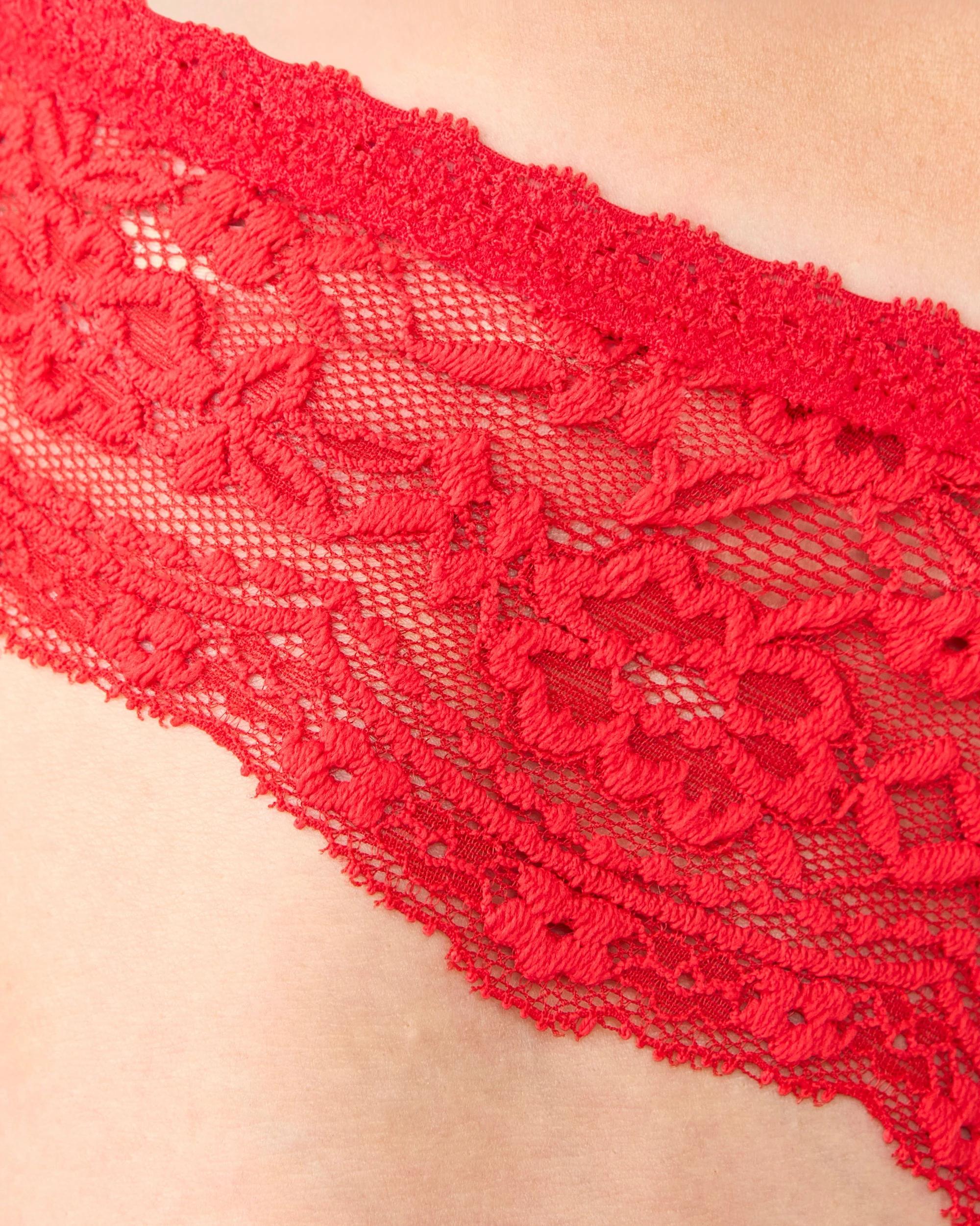 5 Co-ordinated Lace Cheeky Bikini Briefs Strawberry, 5 of 5