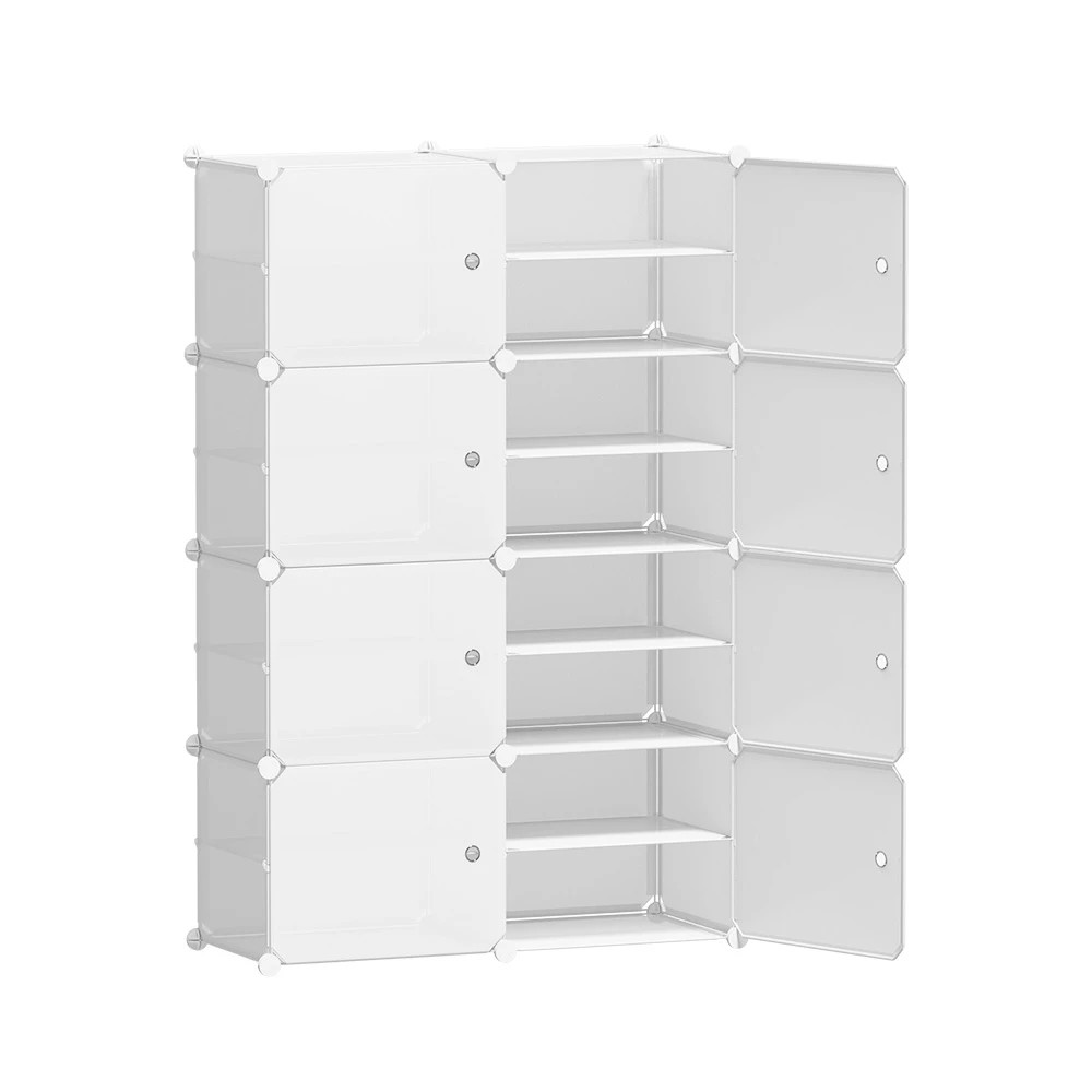 1 Artiss Shoe Box DIY Set of 8 Storage Cube Stackable - White, 1 of 5