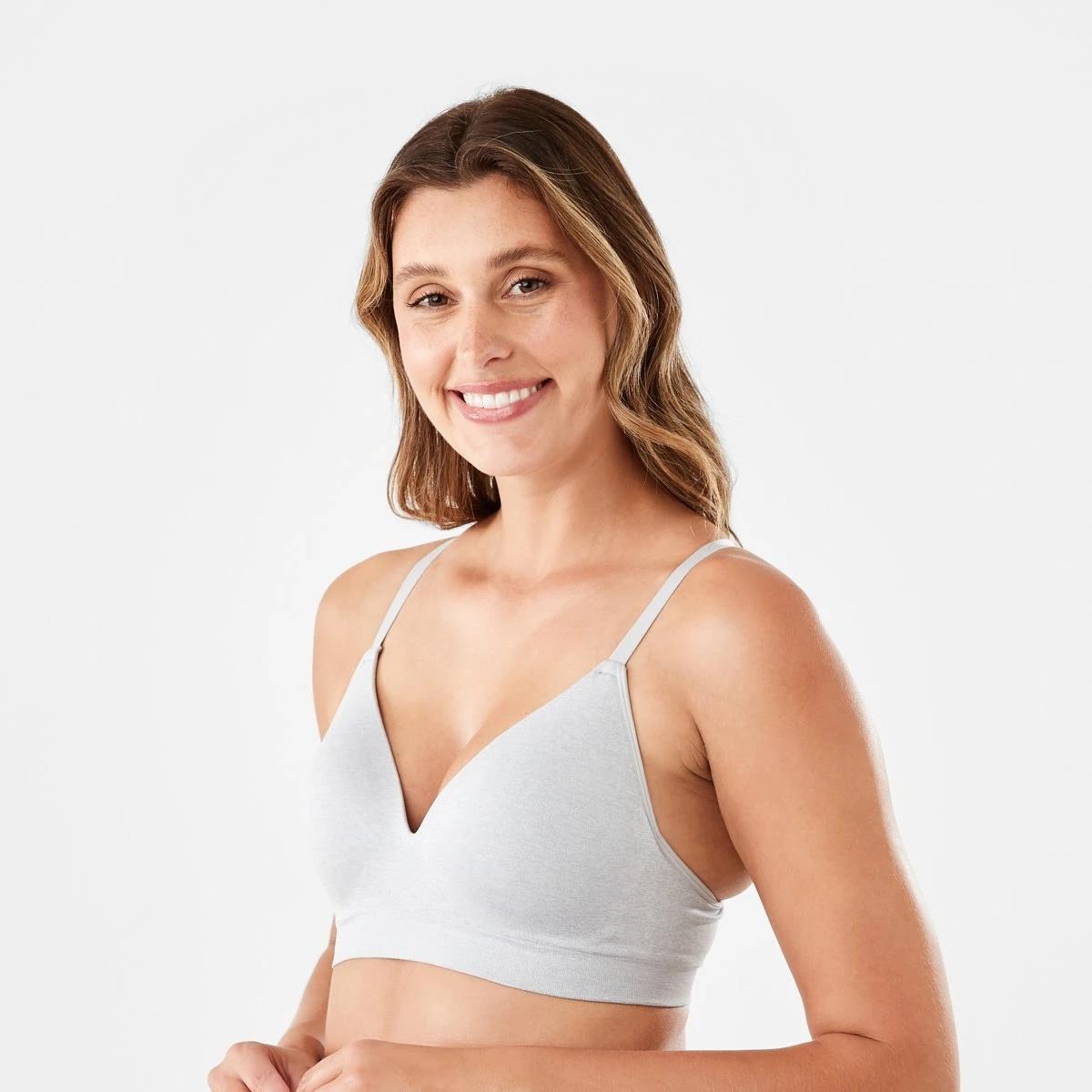 5 2 Pack Wirefree Racerback T-shirt Bra SILVER MARLE, WHITE, 5 of 10