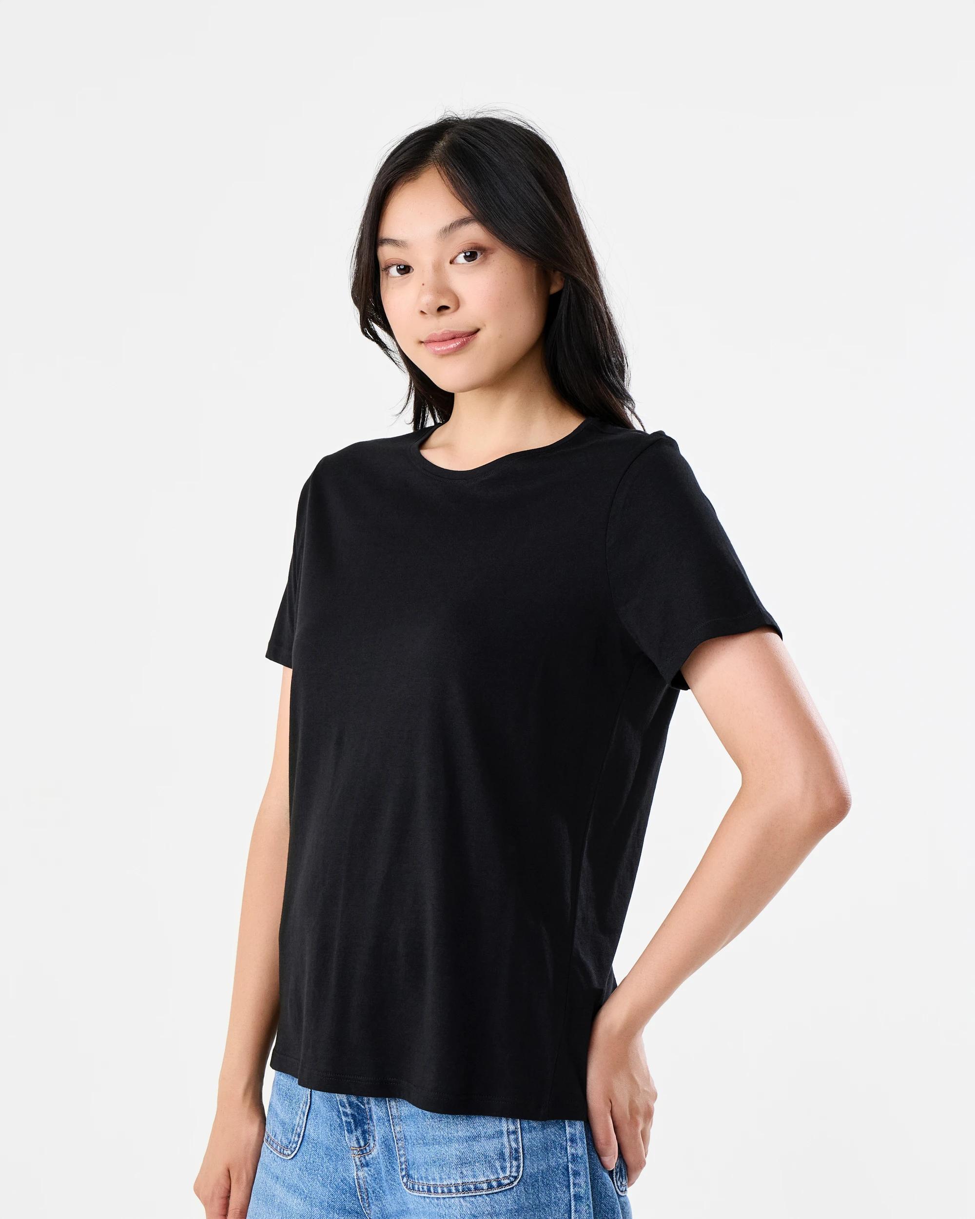 2 Short Sleeve Basic T-shirt Black, 2 of 5