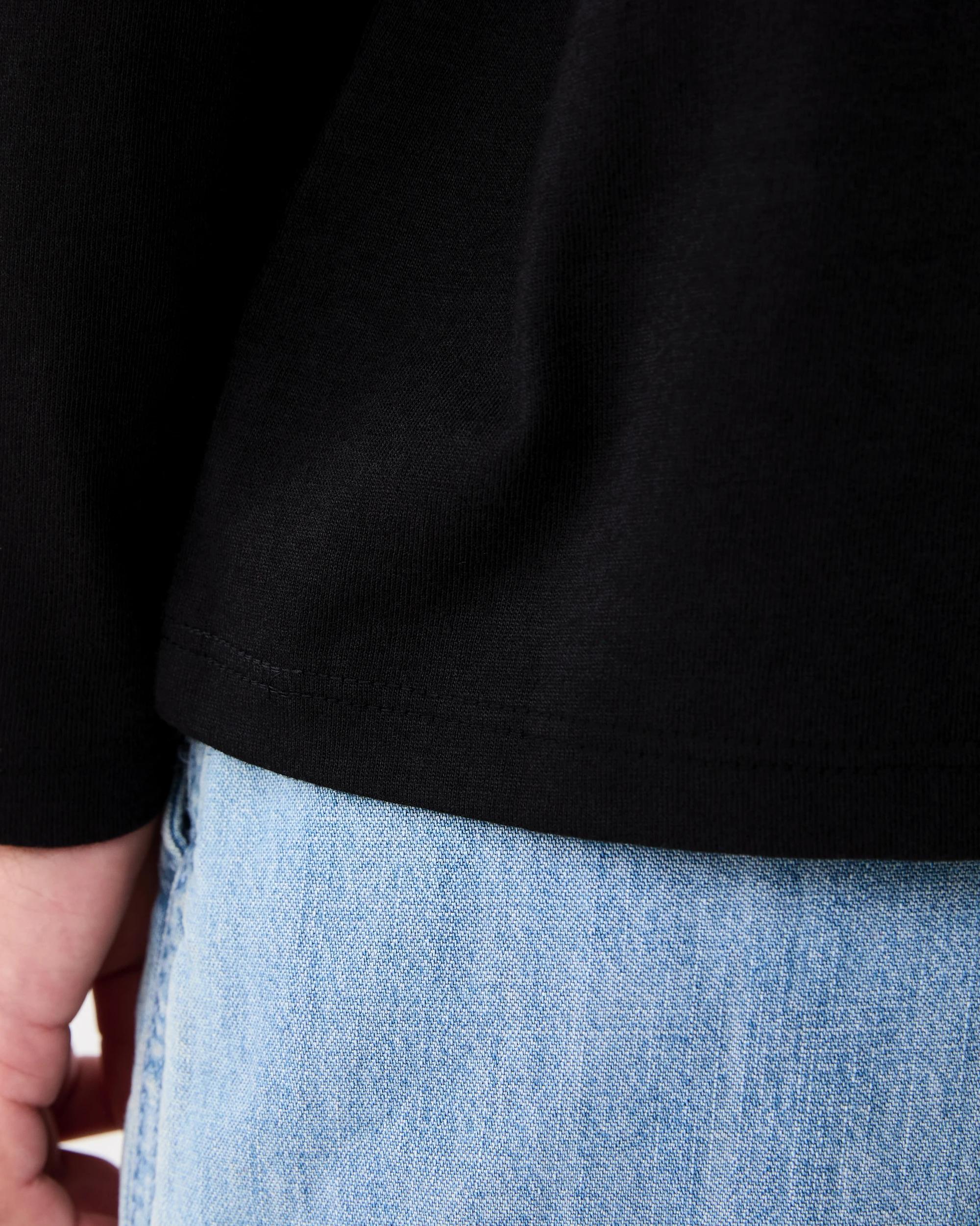 5 Long Sleeve Plain T-shirt Black, 5 of 6