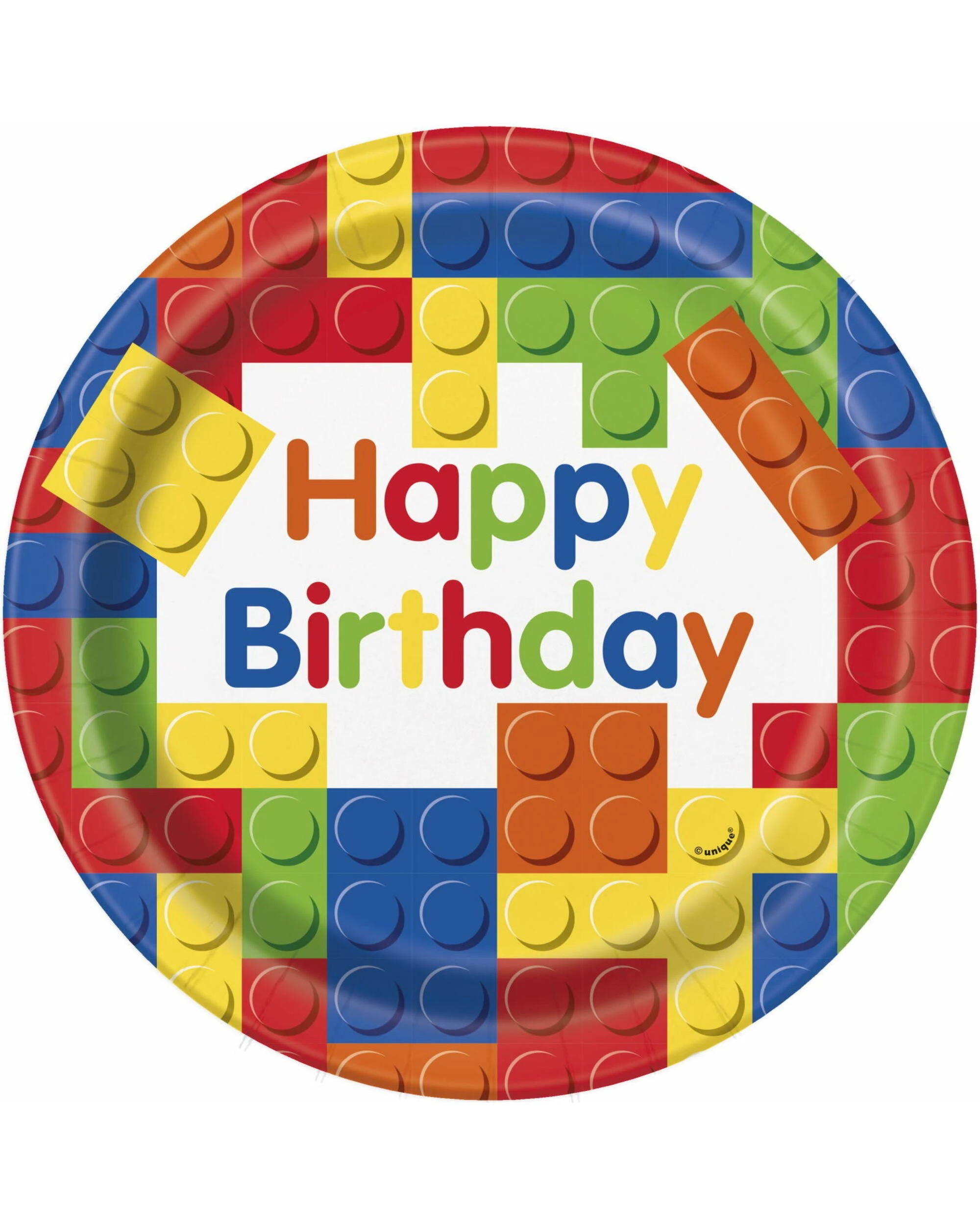 1 Unique Building Blocks Large Paper Plates Pack of 8, 1 of 1