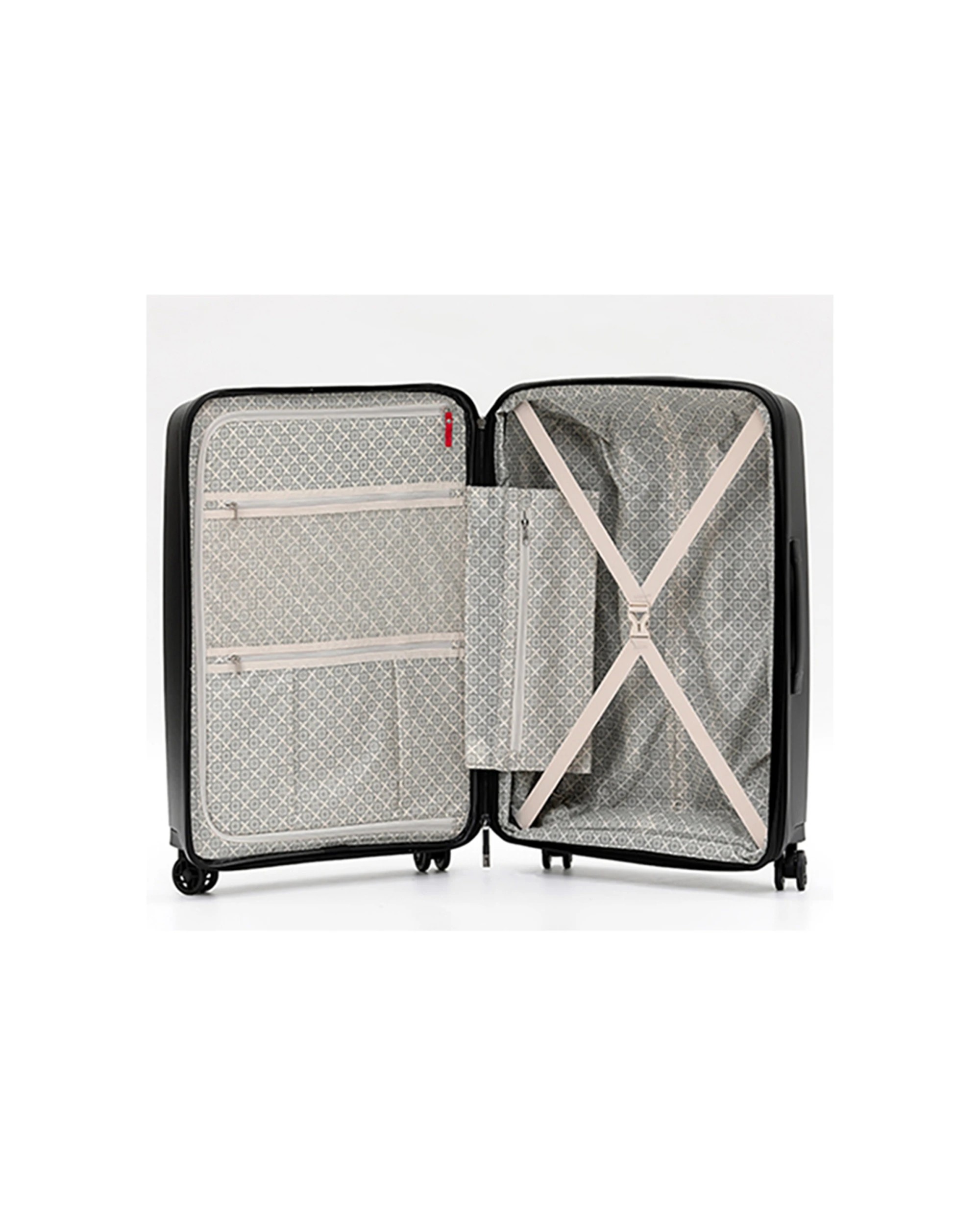 4 Tosca 3Pc Space X 20" Carry On 25/29" Trolley Case Set - Black, 4 of 6
