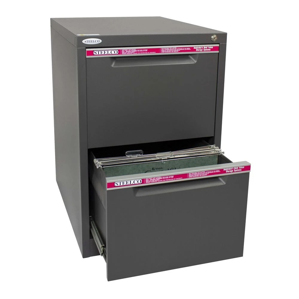 5 Steelco 2 Drawer Filing Cabinet Graphite Ripple Cabinets Filing Drawer Cabinets, 5 of 5