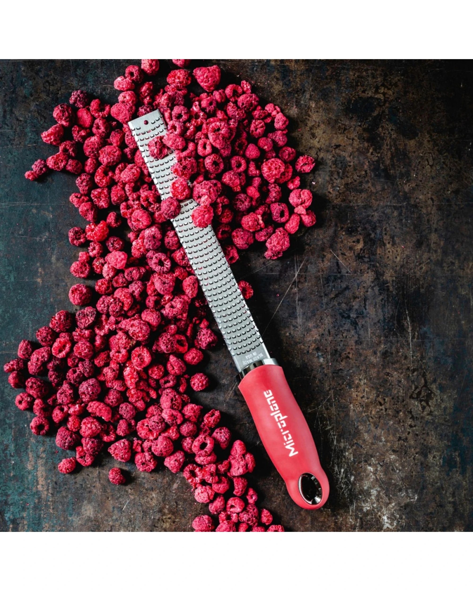 3 Microplane Premium Zester Grater Stainless Steel Blade Ergonomic Handle Pomegranate - Red, 3 of 4