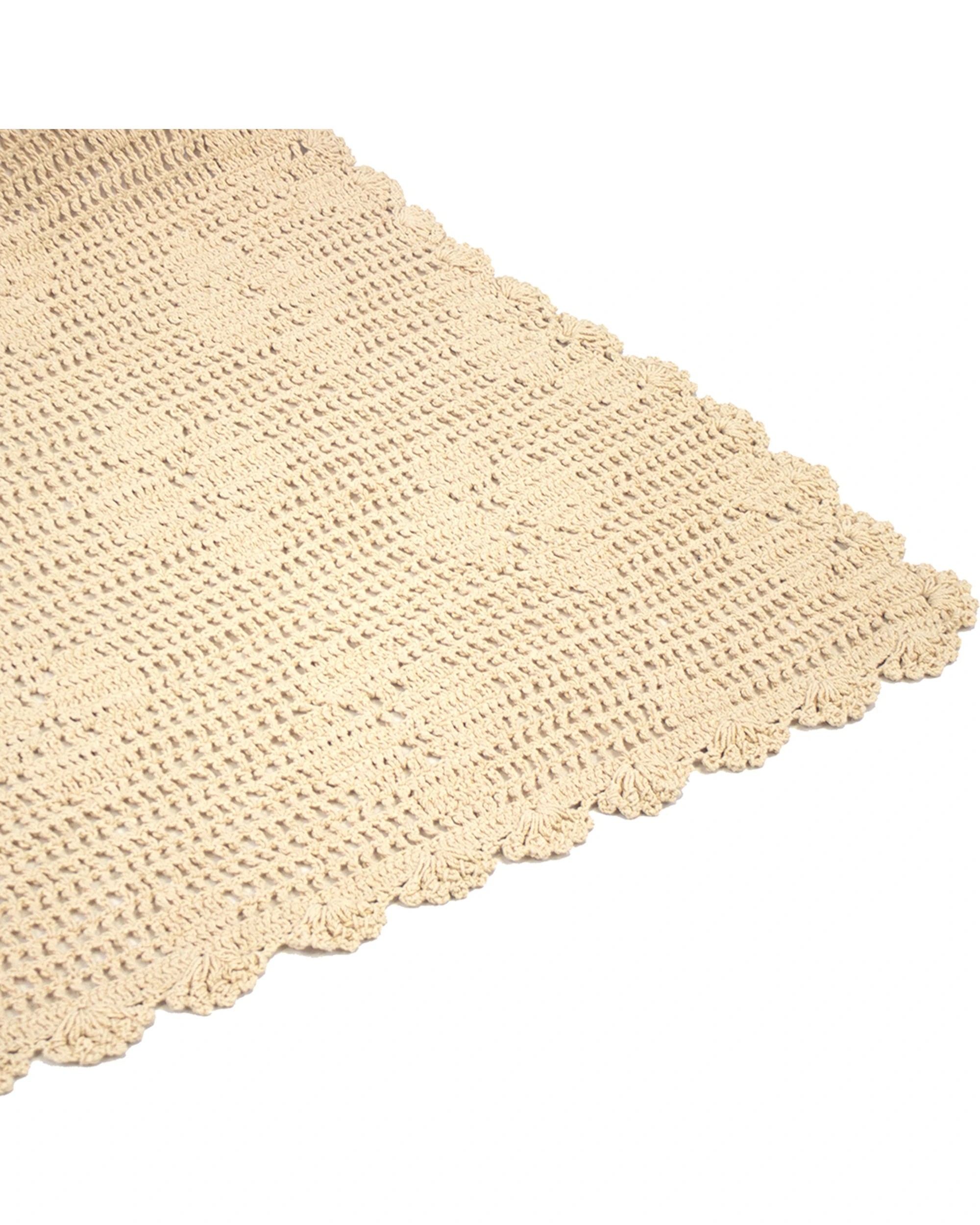 3 BAMBURY Callista Throw Hand Crochet Cotton Floral Pattern Machine - Yellow, 3 of 5