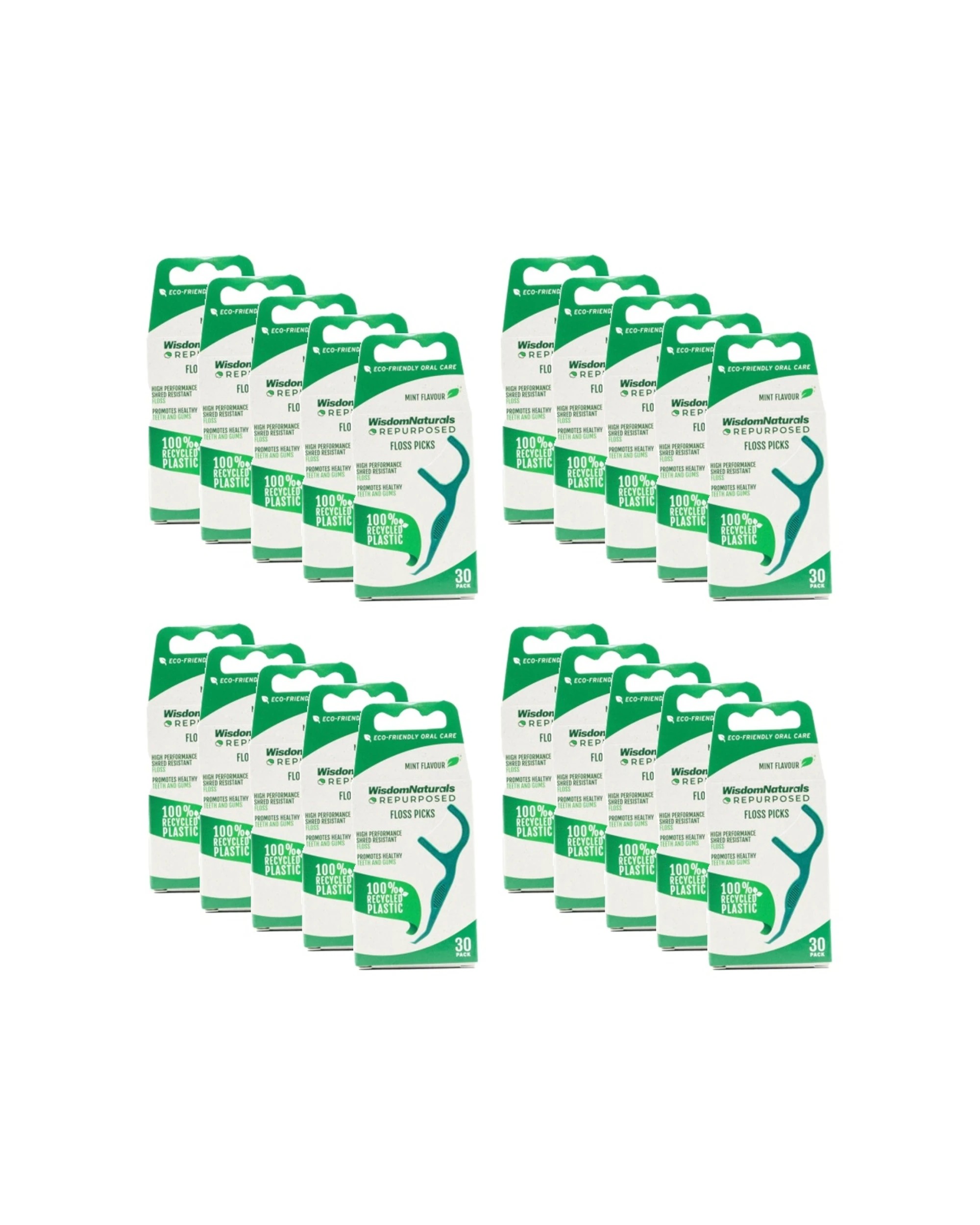 1 Wisdom 20PK Naturals Recycled Plastic Dental Floss Picks 30pc Set - Multi, 1 of 3
